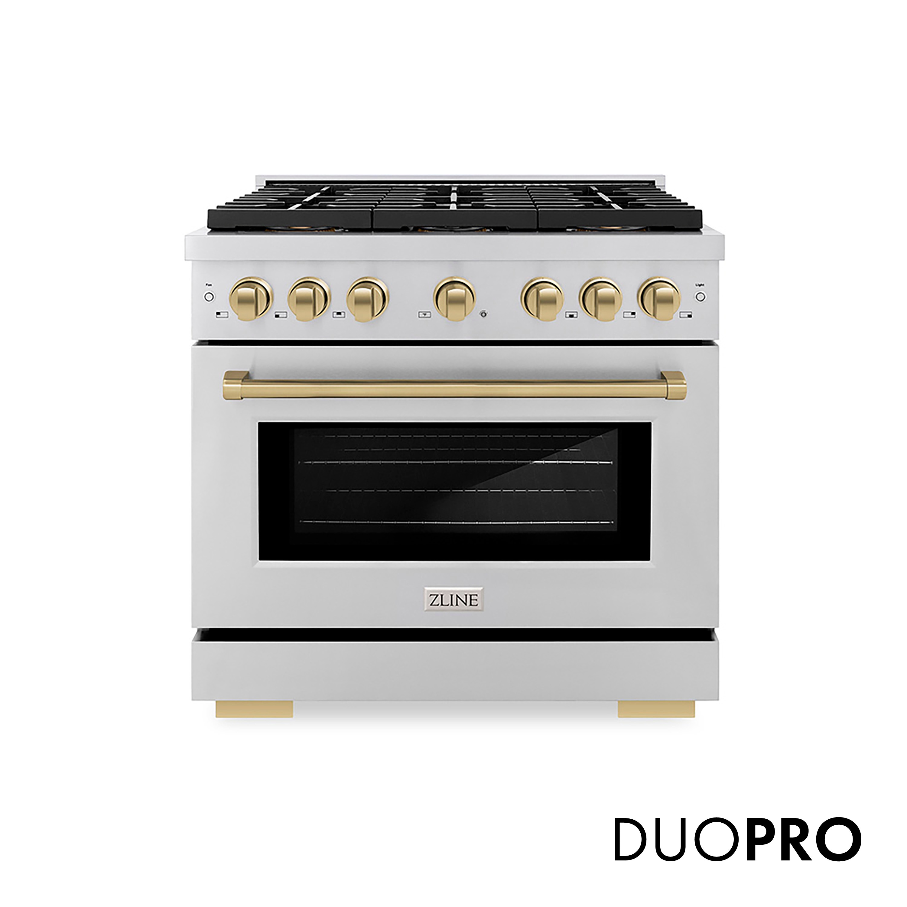 Paramount 36-in Deep recessed 6 burners Convection Oven Freestanding Dual Fuel Range ( Stainless Steel )