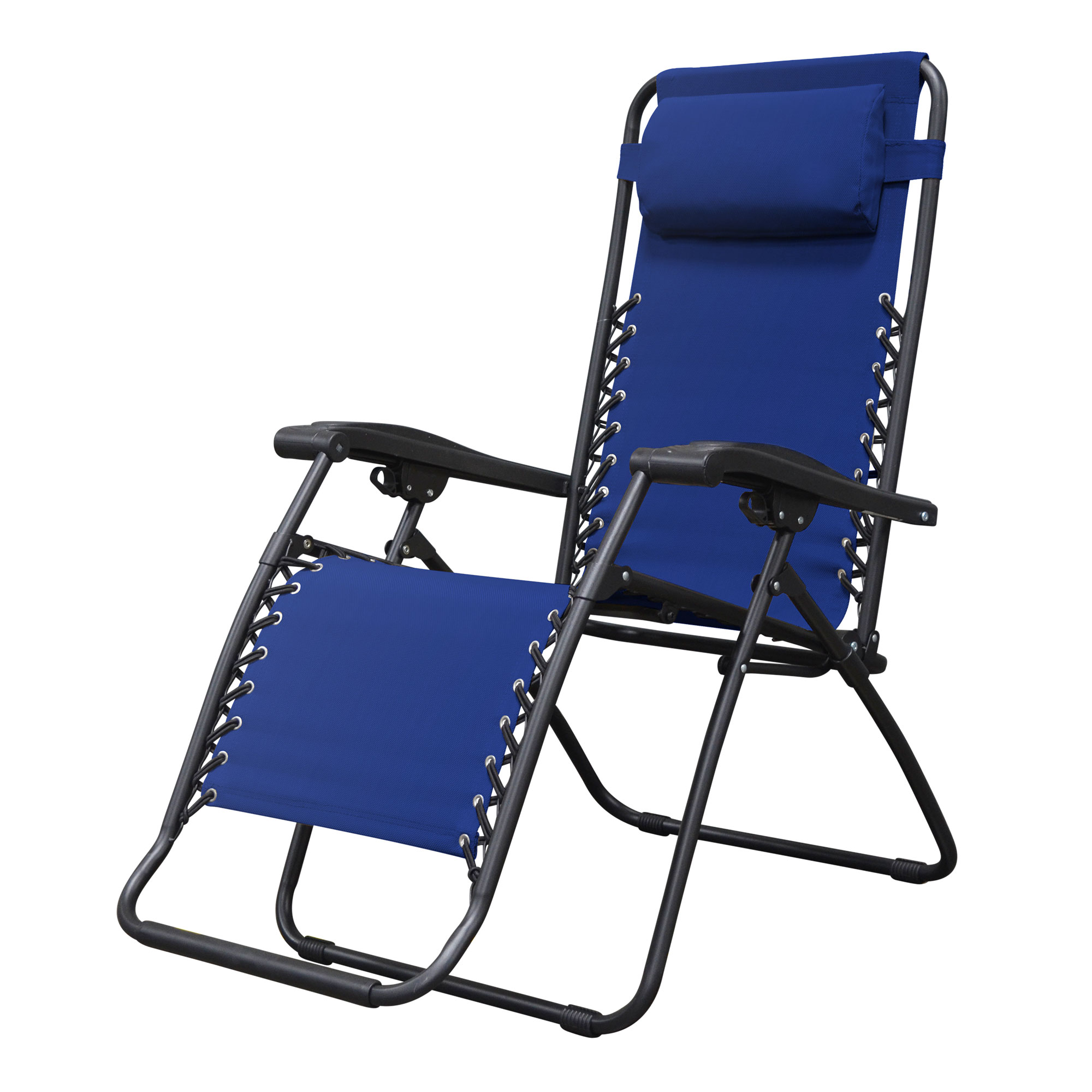 Caravan Sports  Zero Gravity Outdoor Folding Camping Patio Lounge Chair Blue