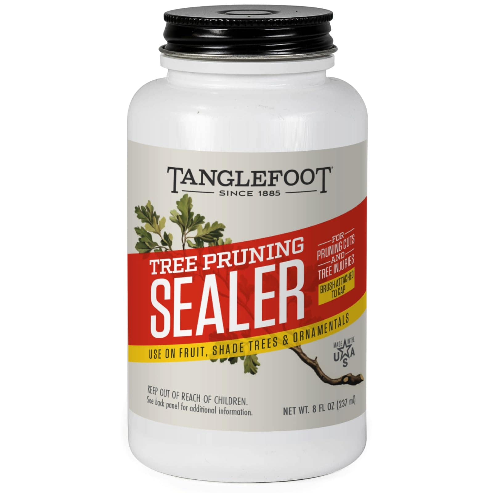 Tanglefoot  Tree Pruning Sealer 8oz Brushcap Brush-On Tree Wound Sealer for Pruning Trimming Grafting Weather-Resistant Sealant for Outdoor Tree Care