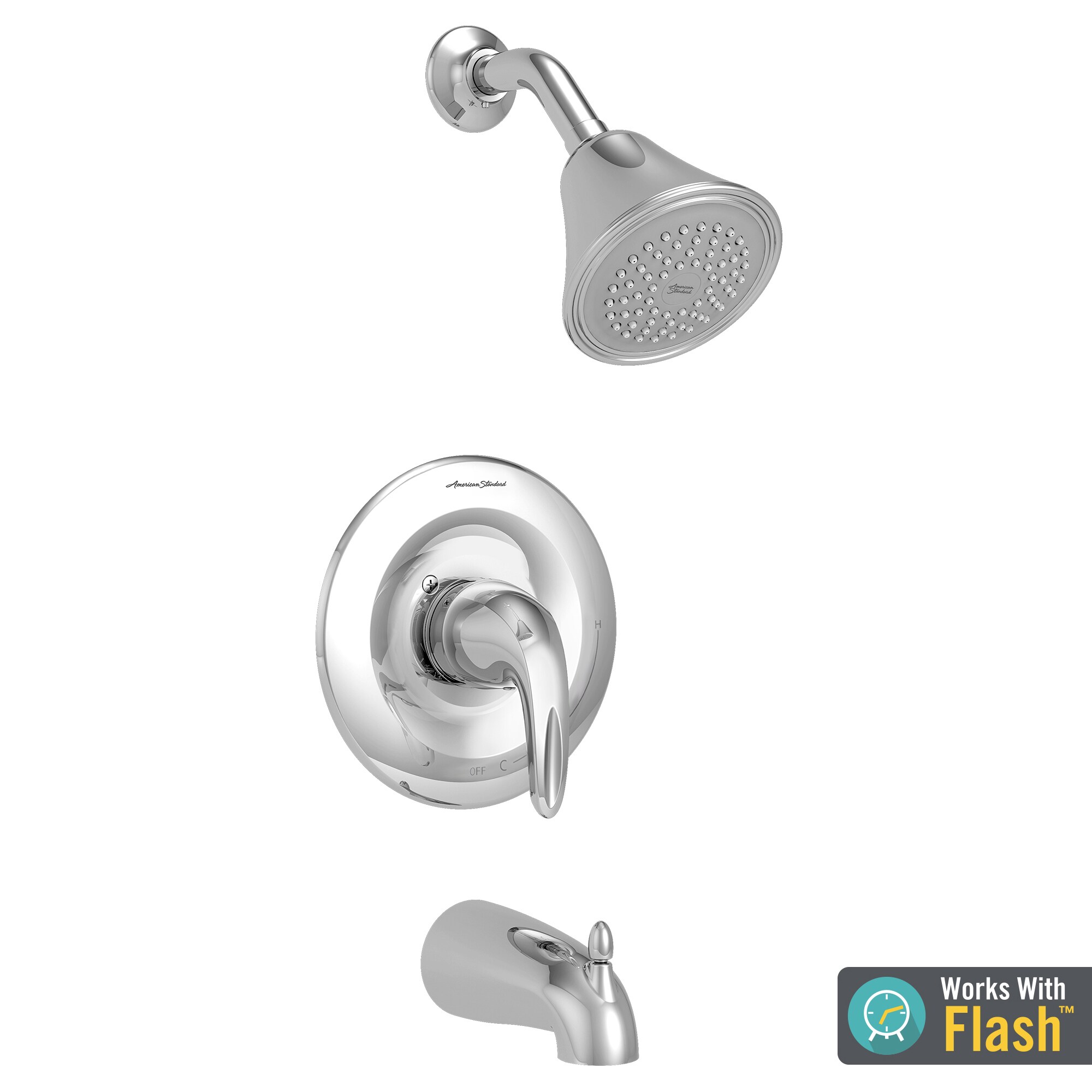 American Standard TU385502.002 Reliant 3 Polished Chrome 1-handle Single function 4.5-Inches Round Bathtub and shower Faucet