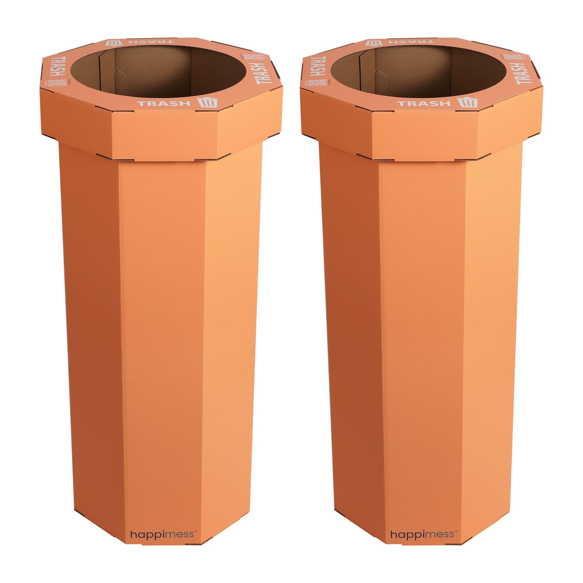 happimess HPM1300B-SET2 25 Gallon Carrot Cake Corrugated paper Indoor Kitchen Lidless Trash Can