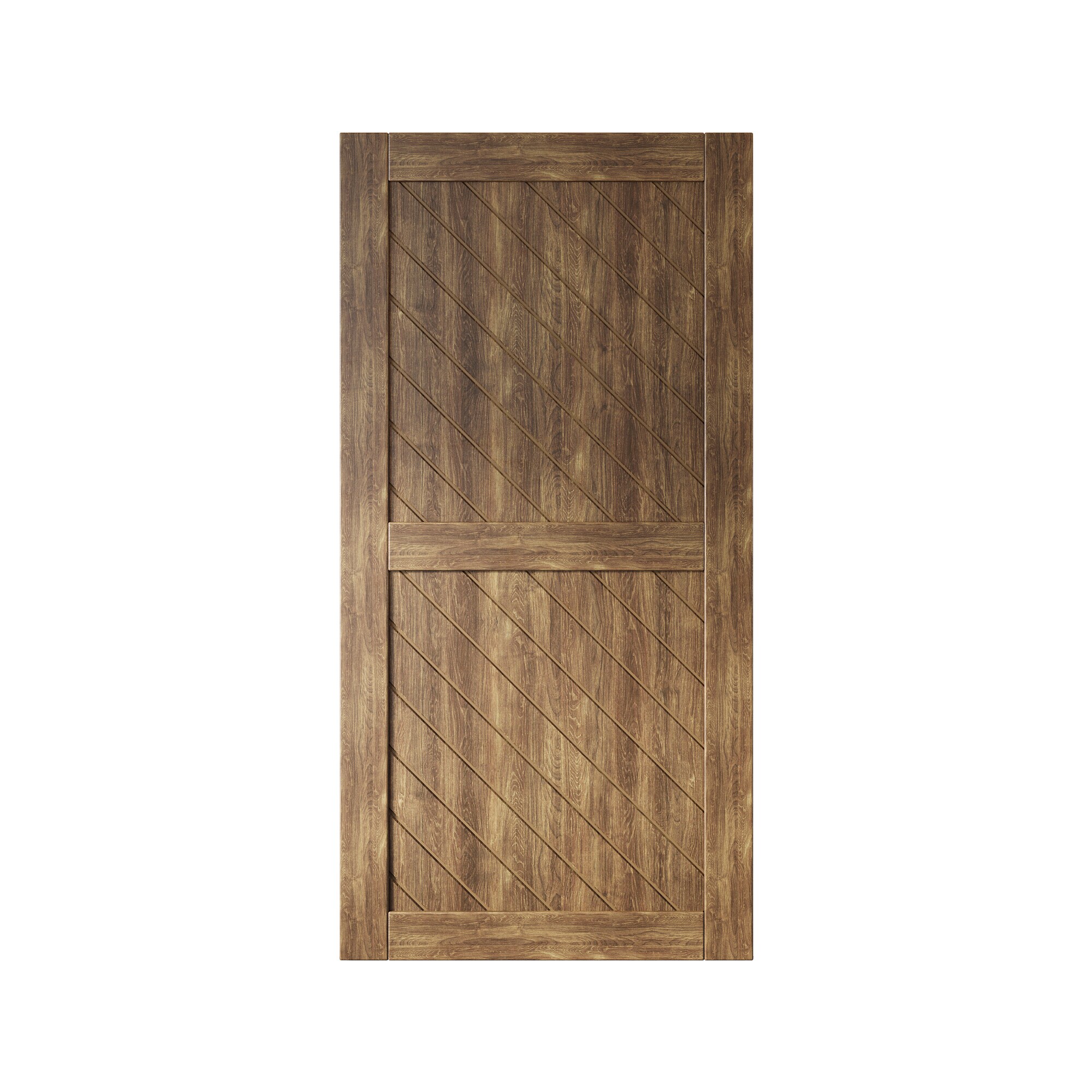 HOMACER XT2-4080-WA 40-in x 80-in Dark Walnut Prefinished Non-standard Pine Wood Solid core Single Barn Door (Hardware Not Included)
