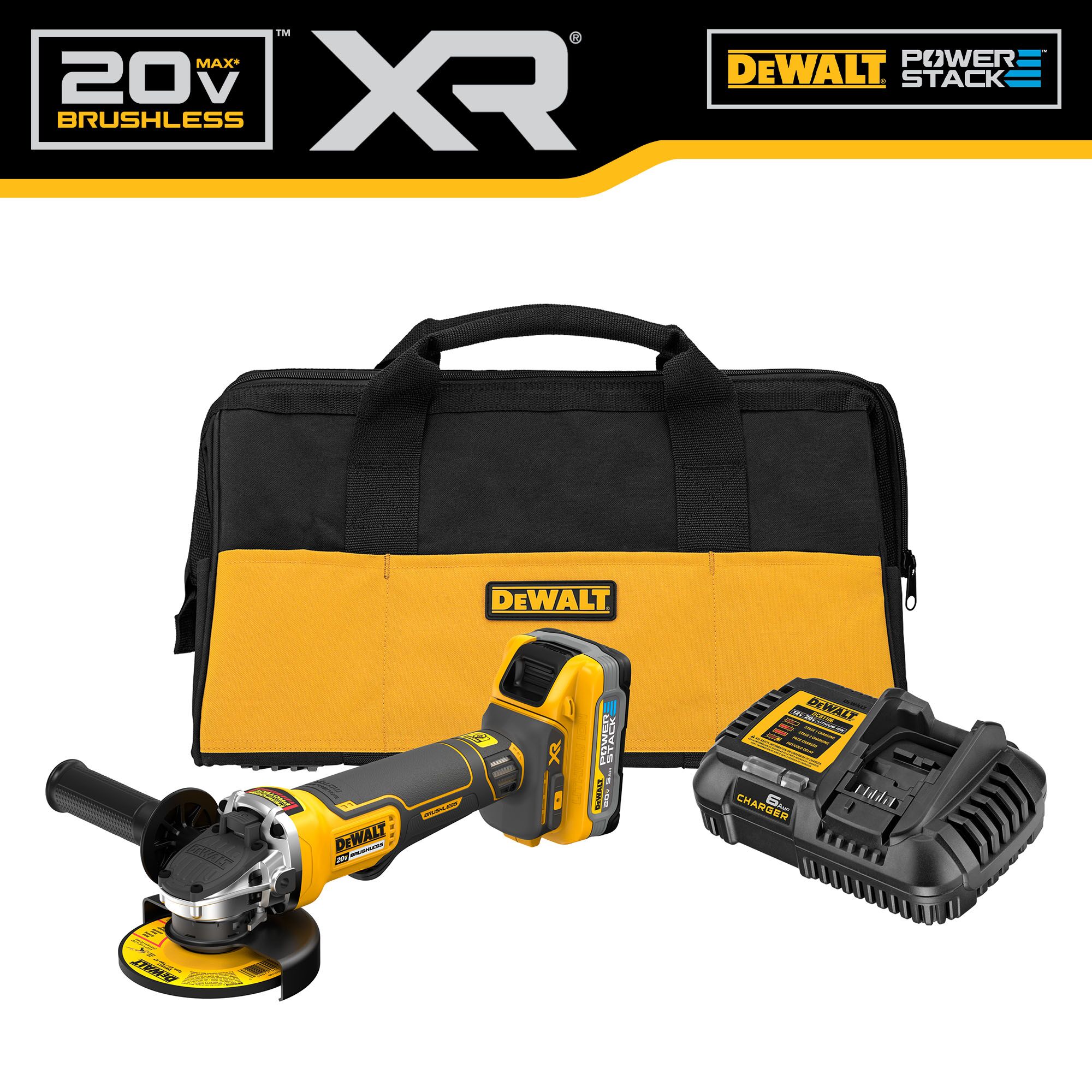DEWALT 20-volt Max Paddle Switch Brushless Cordless Angle Grinder(Charger Included and 1-Battery) in the Angle Grinders department at Lowes.com
