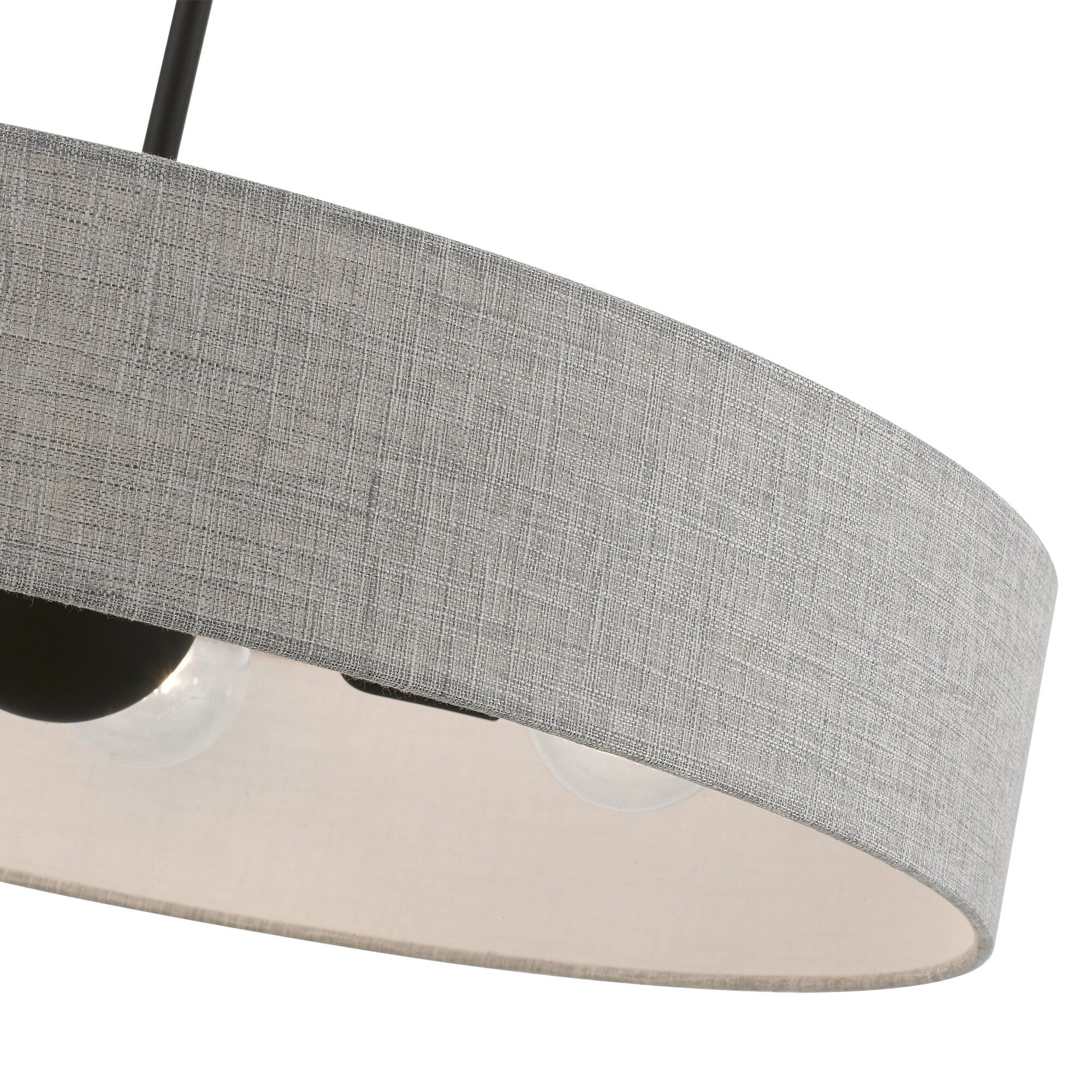 Elmhurst Black Nickel Glass LED Drum Pendant Light