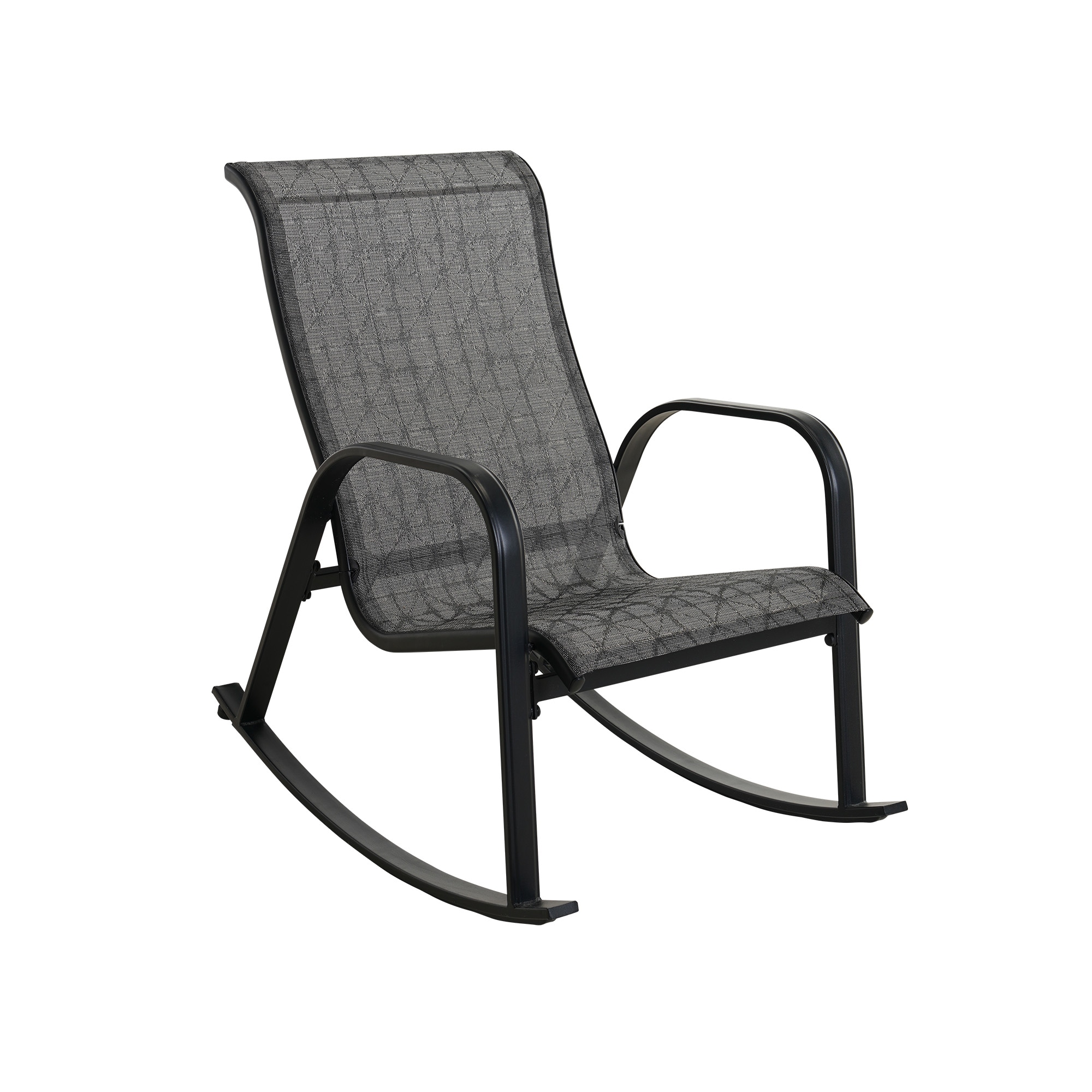 Clihome Single All Iron Removable Teslin Rocking Chair Woven Iron Frame ...