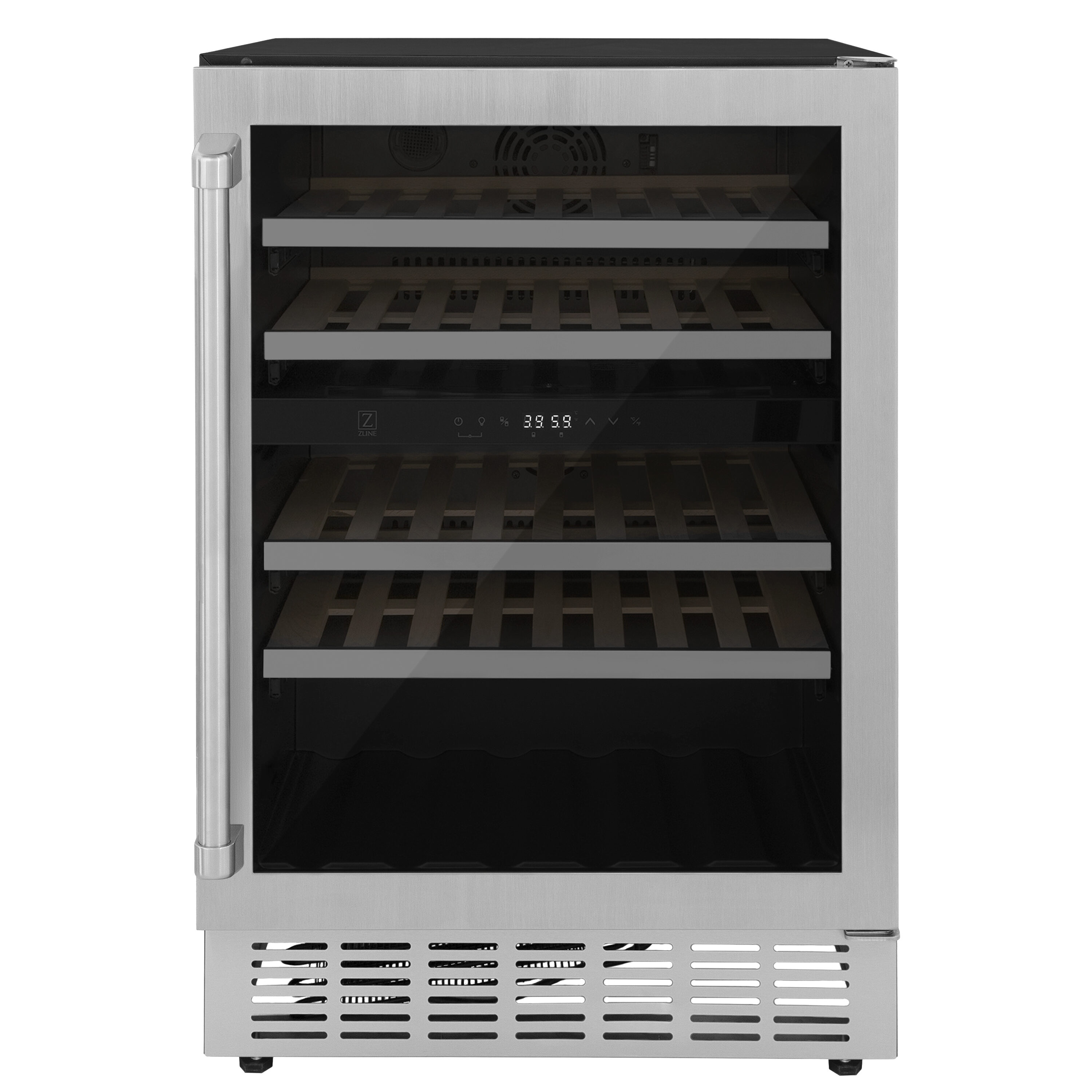 ZLINE KITCHEN & BATH RWV-UD-24 23.44-Inches W 44 -Bottles Monument Stainless Steel Dual Zone Cooling Built-in/Freestanding Indoor Wine Cooler
