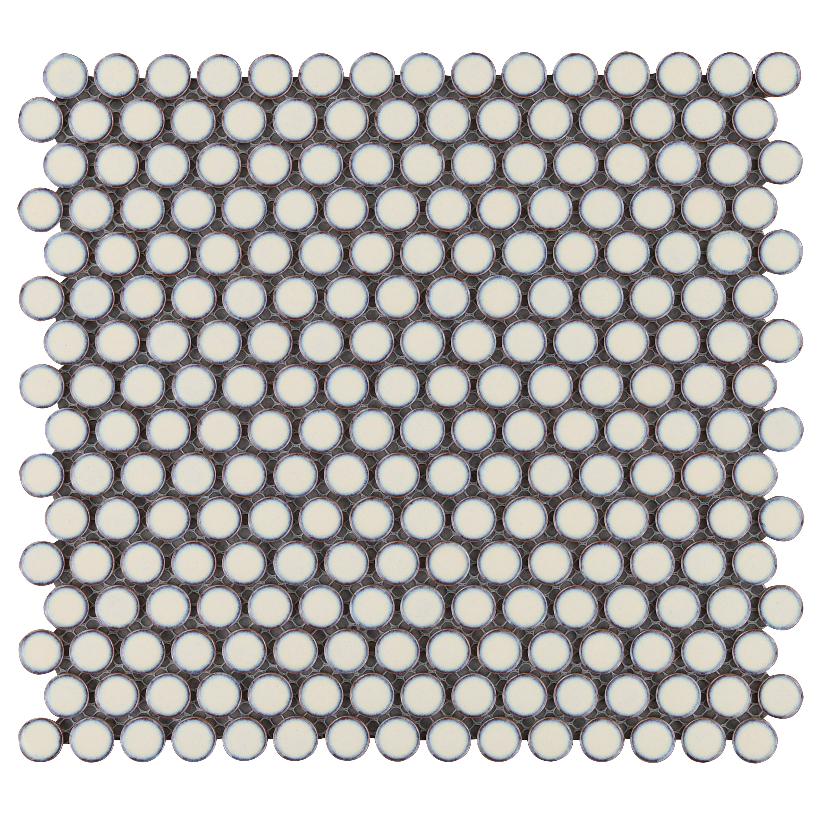 Artmore Tile EXT3RD103310 Sample - Basic Penny Round Latte 3-in x 6-in Polished Ceramic Patterned Floor and Wall Tile