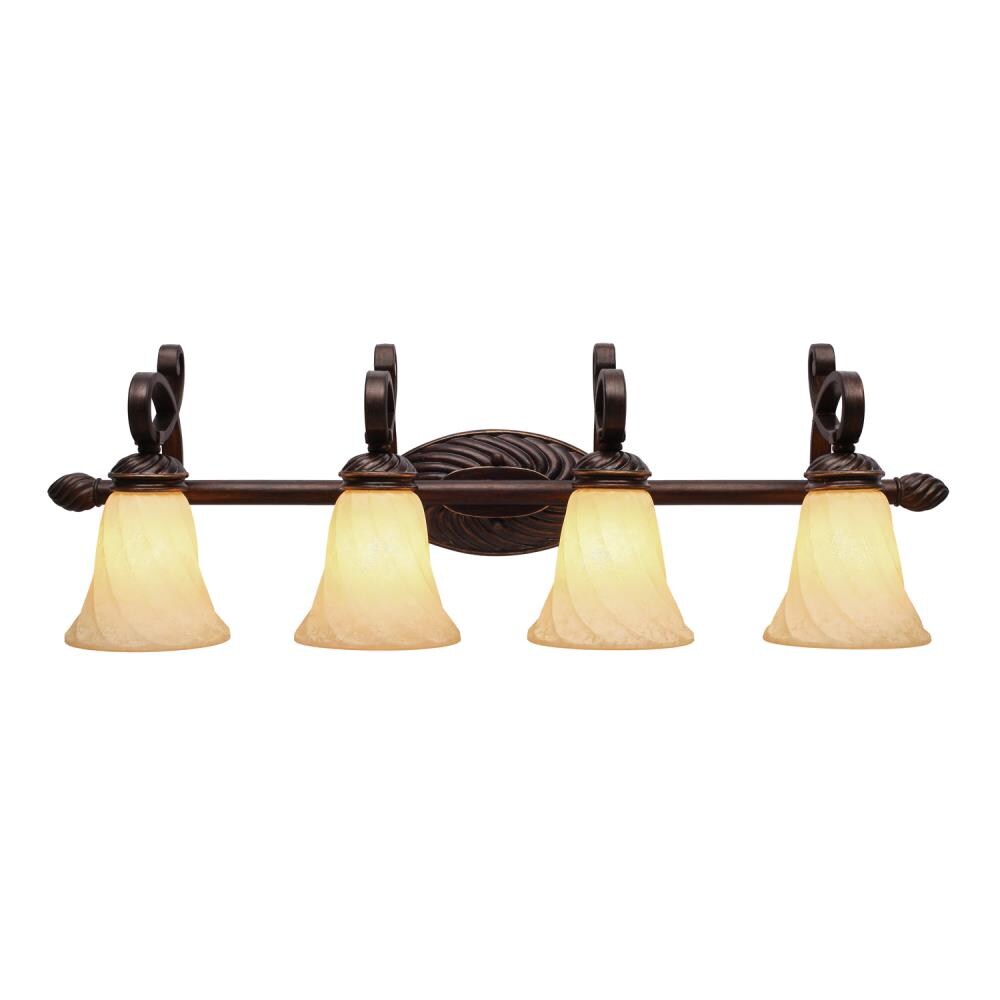 Golden Lighting 8106-BA4 CDB Torbellino 35.75-in 4-Light Cordoban Bronze Transitional Vanity Light