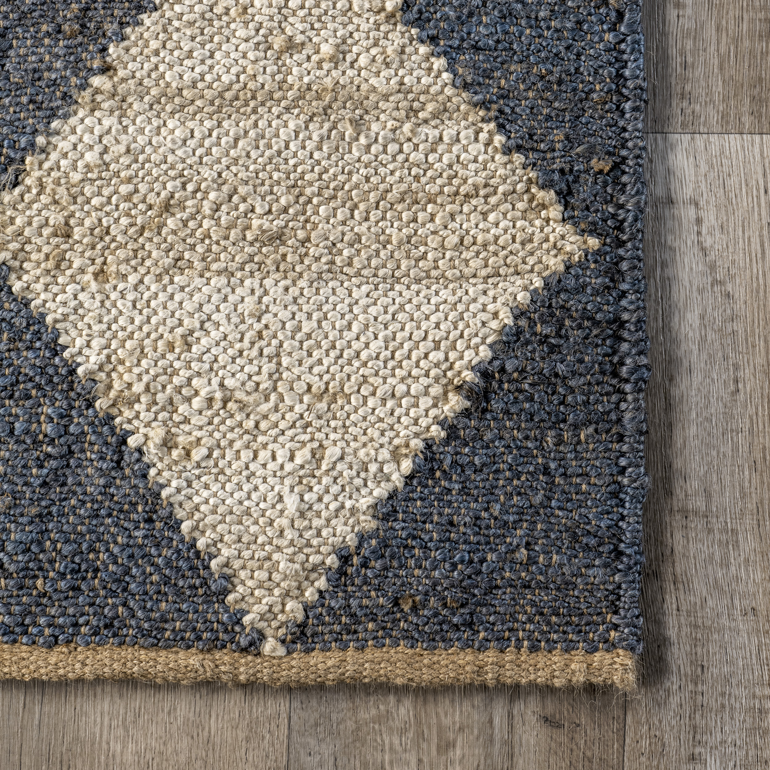 Navy and Natural Jute Rug