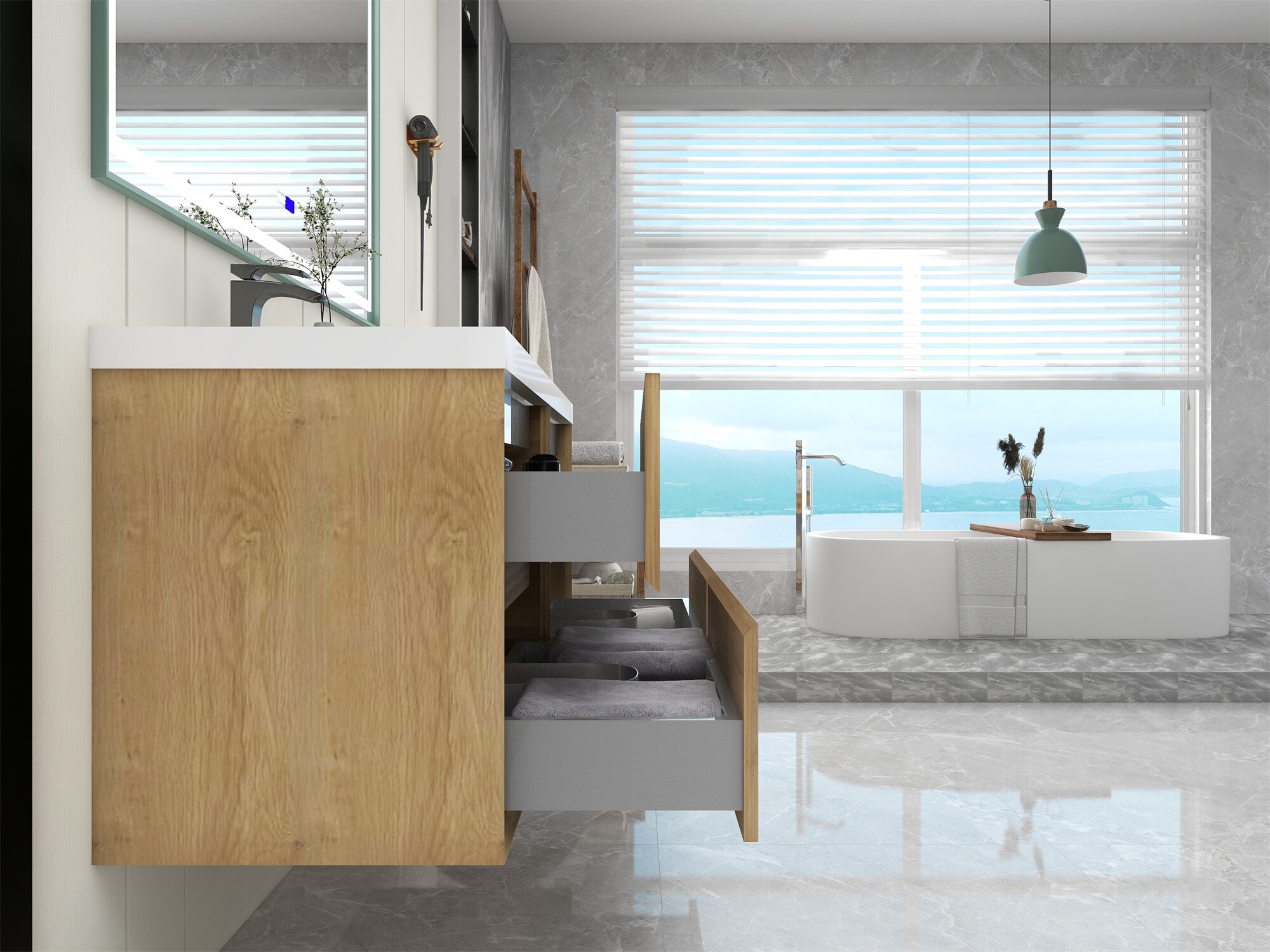 BV Better Vanity SLIM48D-OAK Bath-Vanity-Combo - View #7