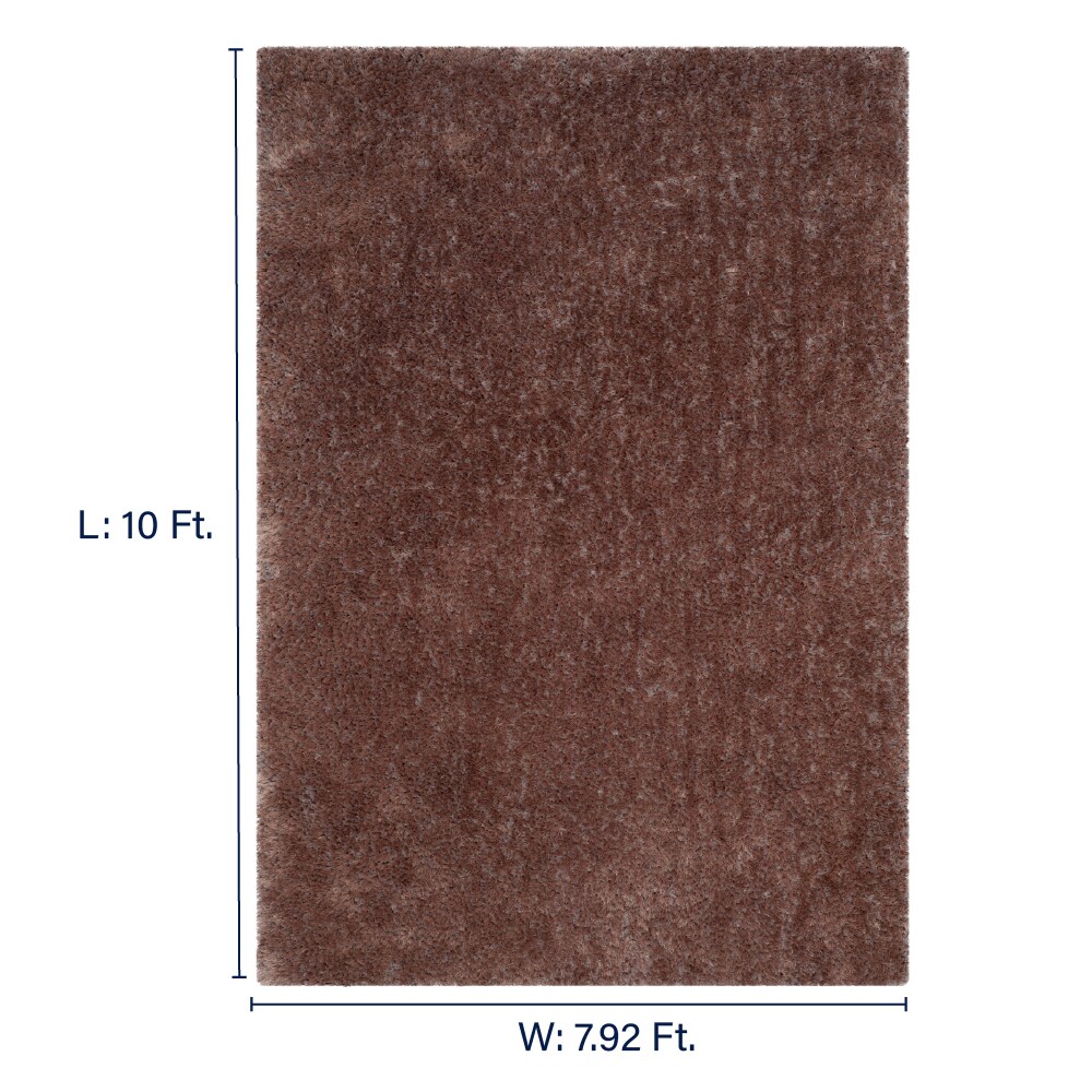 Elegant Taupe Shag 8' x 10' Hand-Tufted Synthetic Area Rug