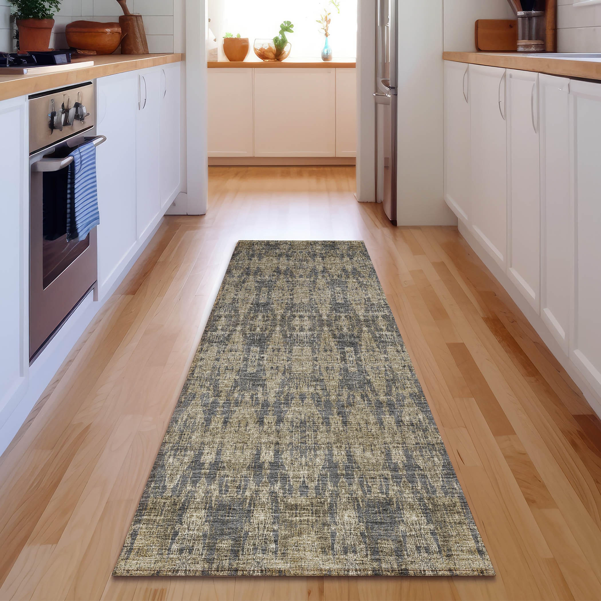 Addison Rugs AMF580GY2X8 Mayfield AMF580GY 2 x 7 (ft) Loomed Polyester Gray Rectangular Indoor Geometric Machine washable Area rug