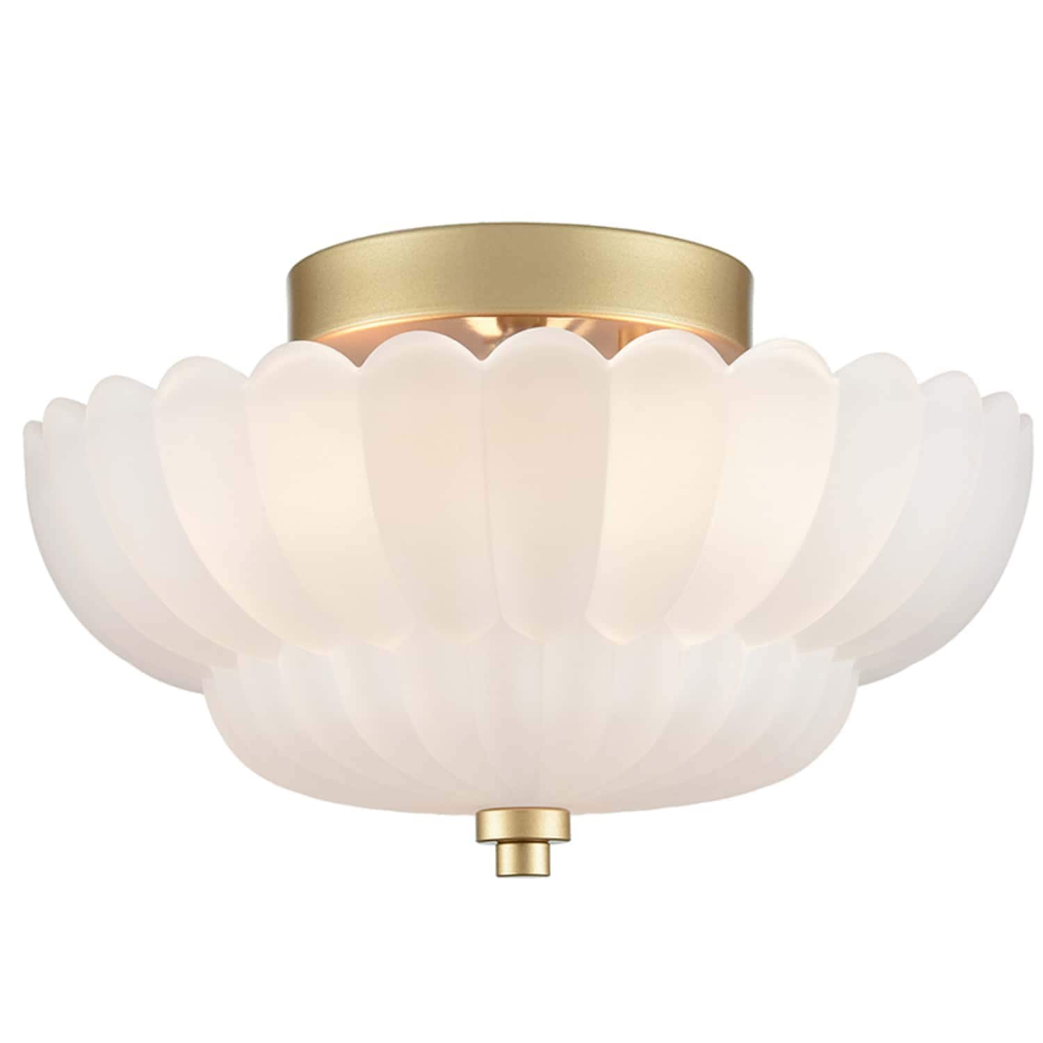Claxy HY-B7257-3CU-J-M Frosted Glass 1 -Light 11.61-in Brushed Brass Flush Mount Light