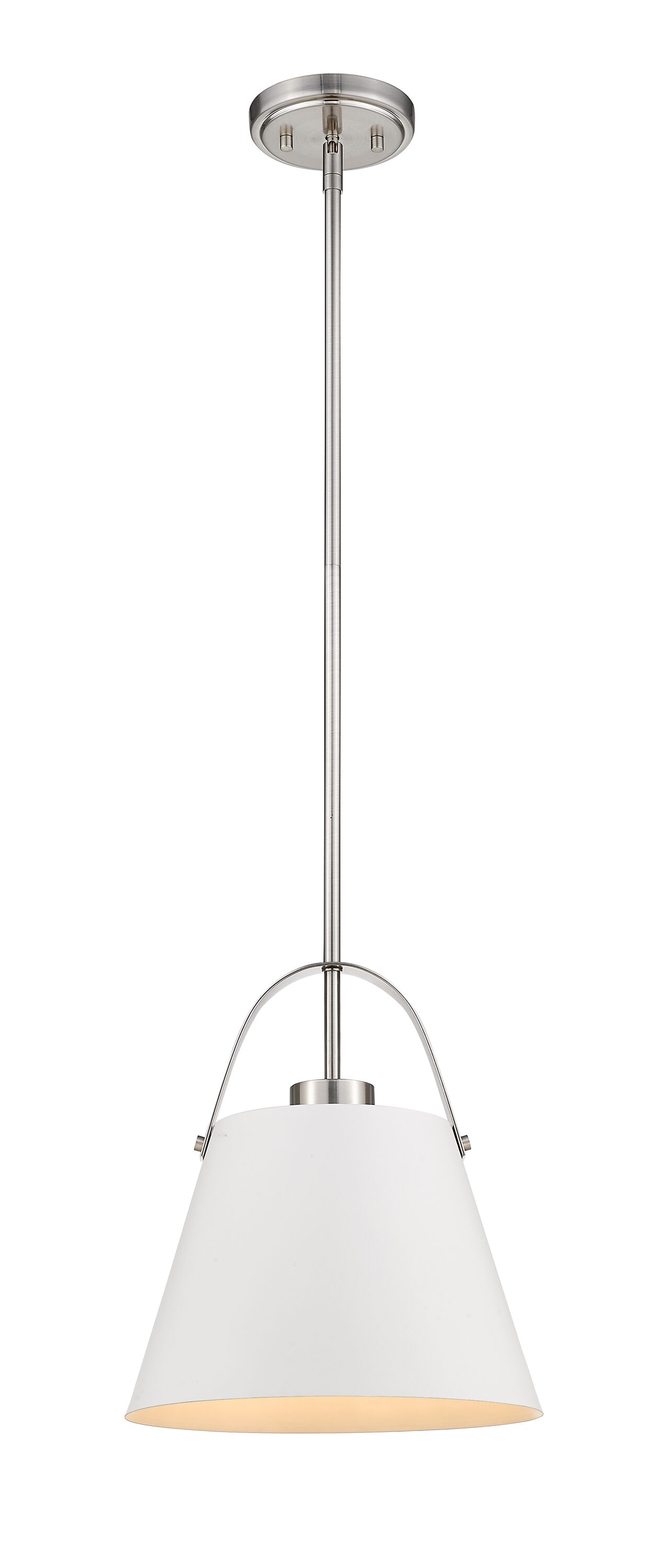 Z-Lite 726P-MW+BN Z-Studio Matte White + Brushed Nickel Modern/contemporary Bell Medium Hanging Pendant light