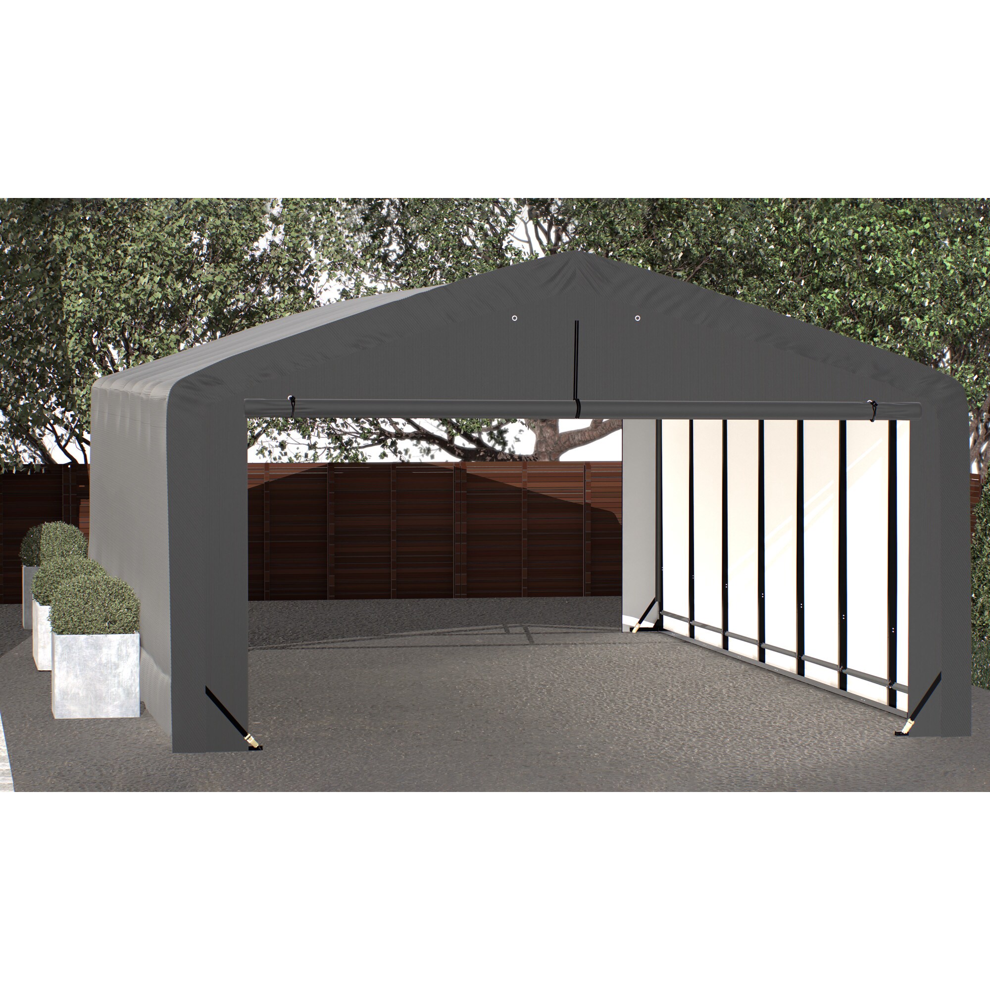 ShelterLogic 20-ft x 32-ft Metal 3+ cars Garage Building #SQAADD0103C02003212