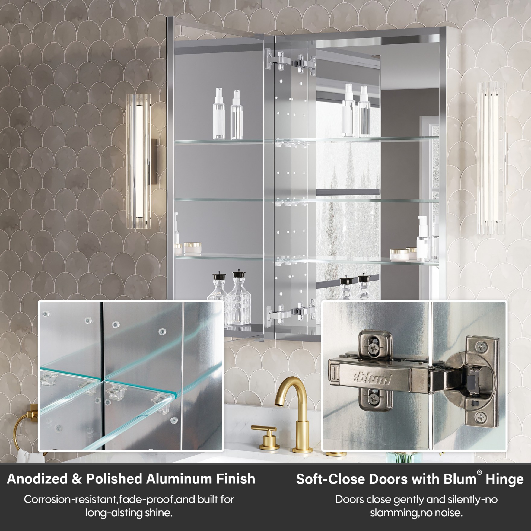 WELLFOR JRA12R20L32 Bathroom-Medicine-Cabinets - View #2