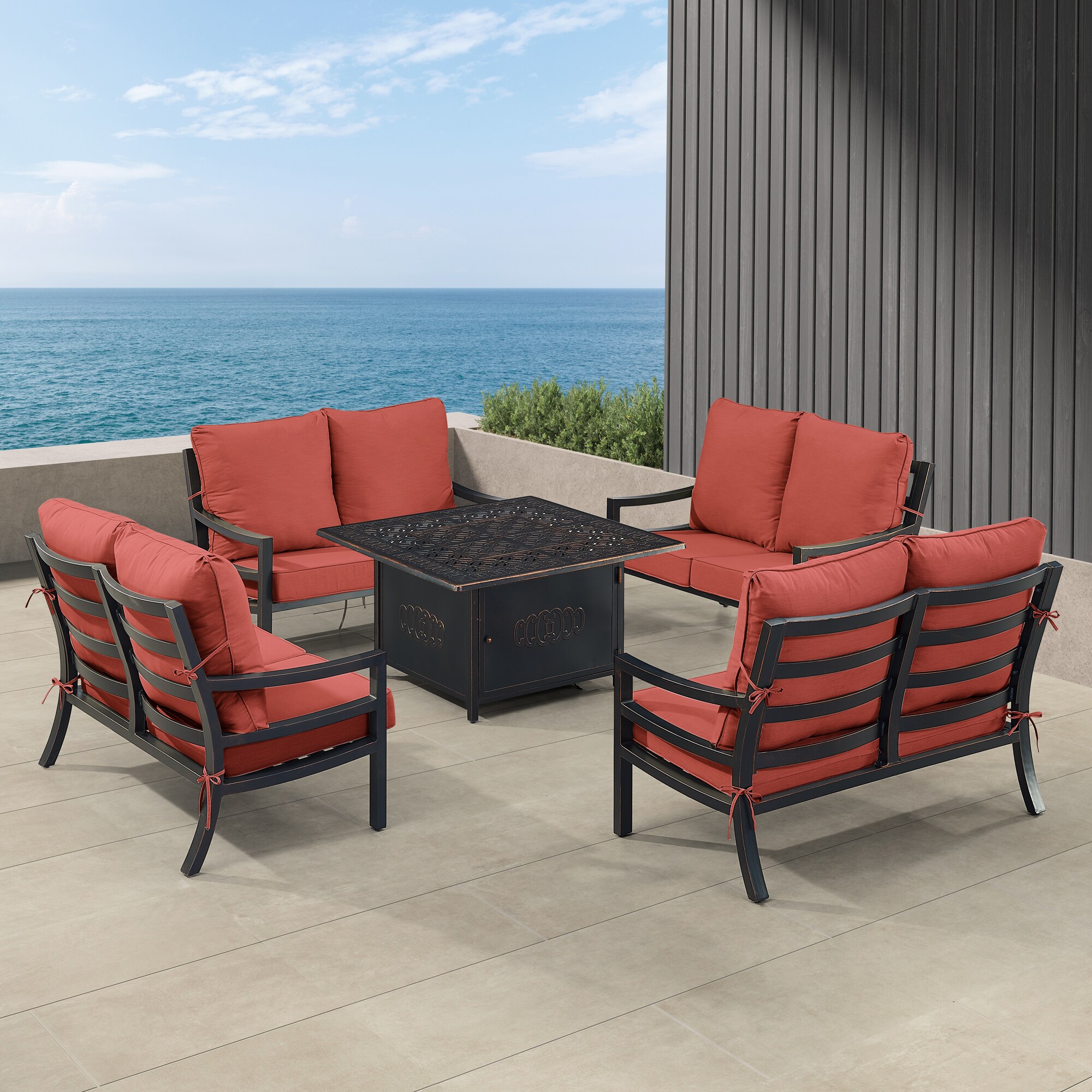 Oakland Living HUDSON4LSRONINRDCU Patio-Conversation-Sets - View #3
