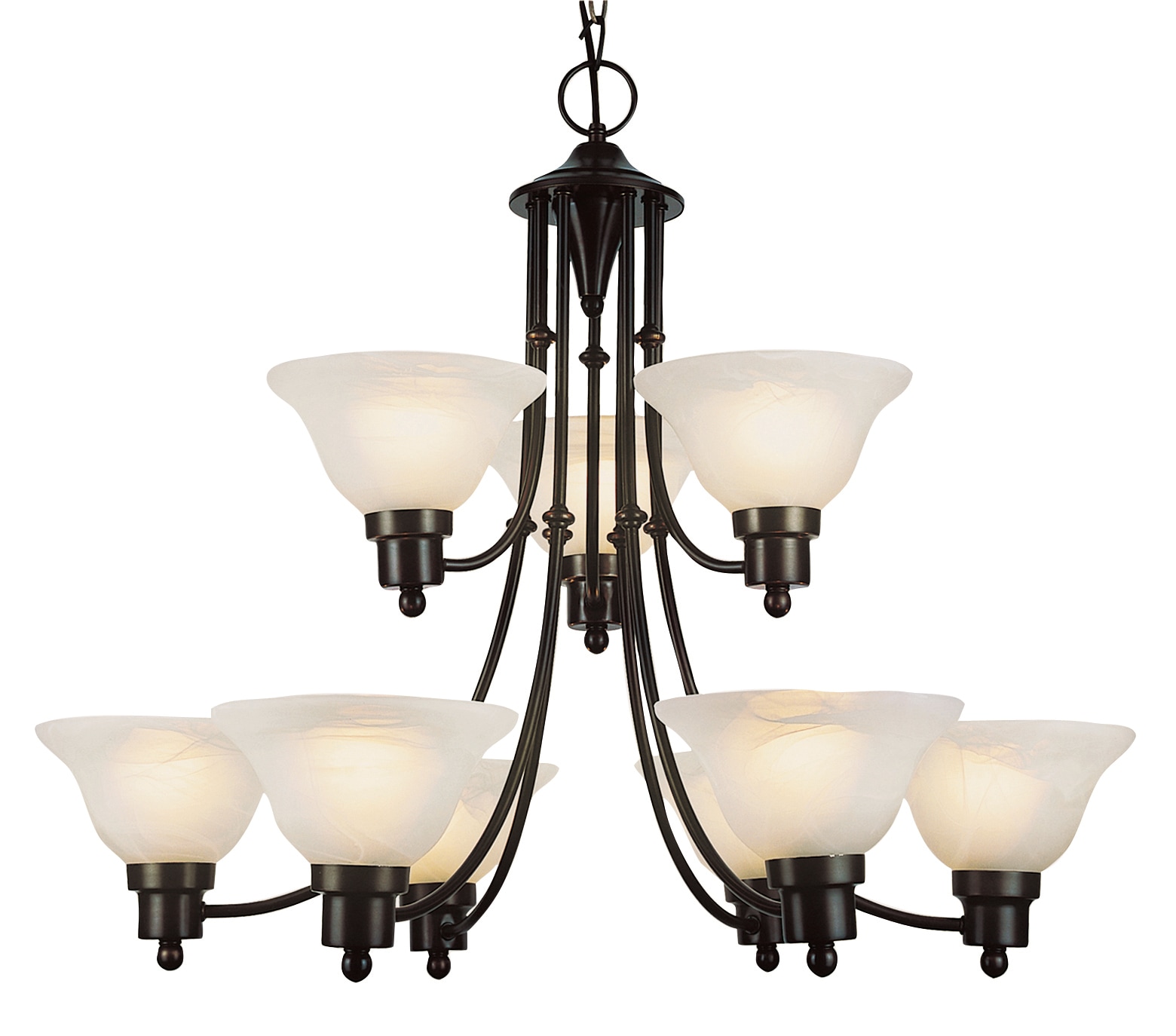 Trans Globe 6549 WB 9-Light, 9-Shade Chandelier