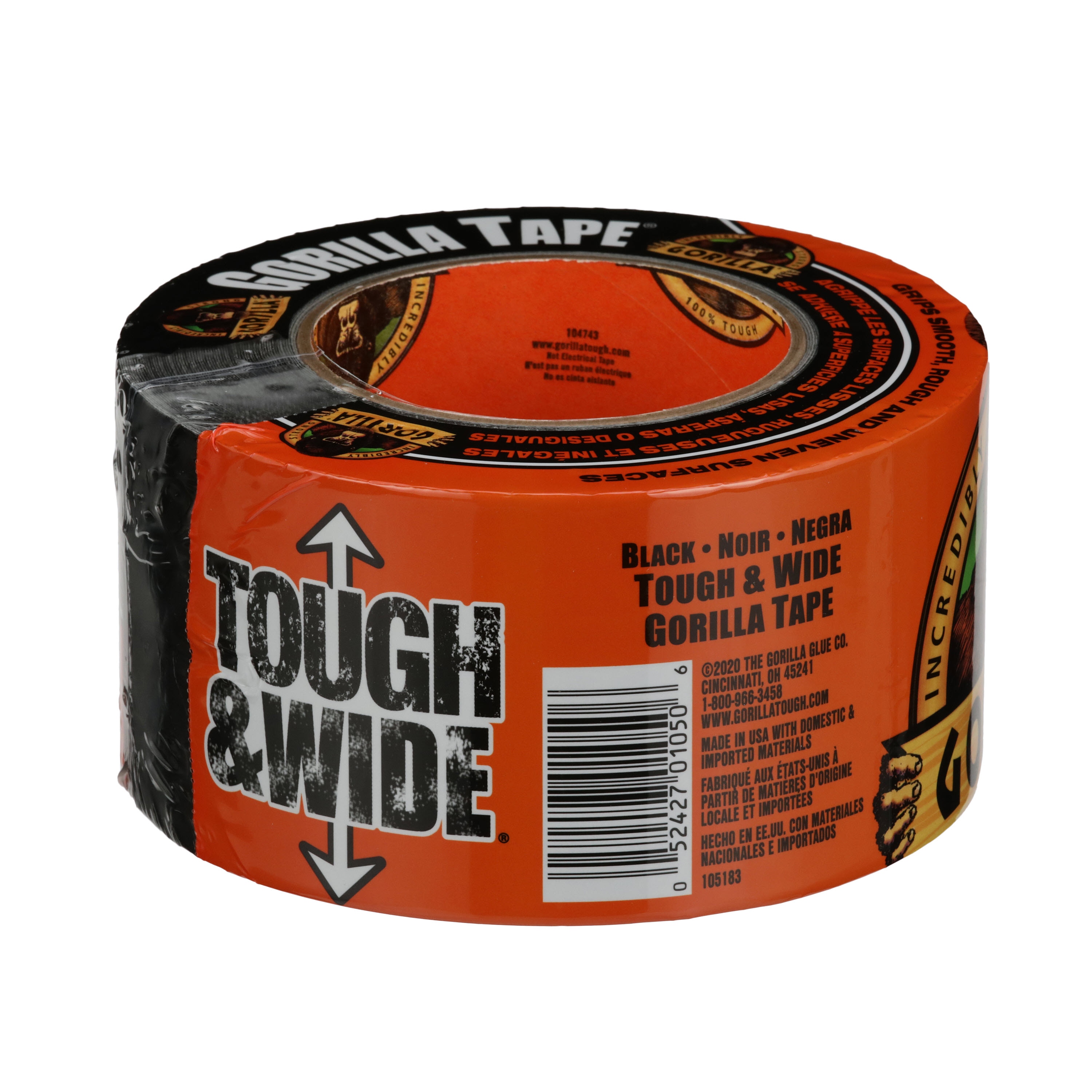 Gorilla Tough and Wide Black Duct Tape 2.88-in x 25 Yard(s) in the Duct Tape  department at