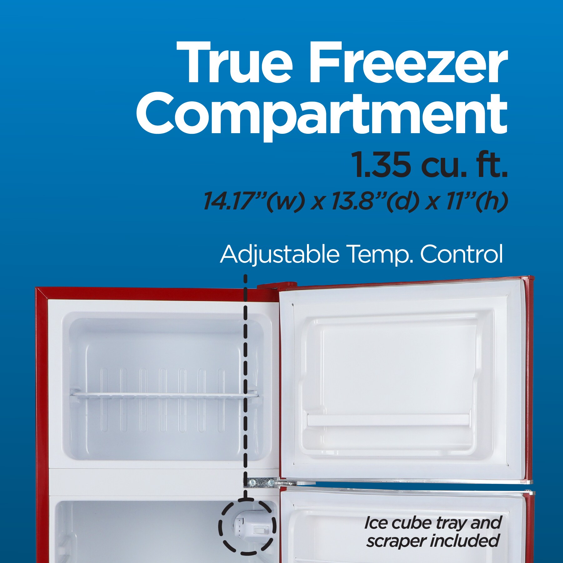 Commercial Cool 4.5-cu ft Mini Fridge with Freezer ( Red )