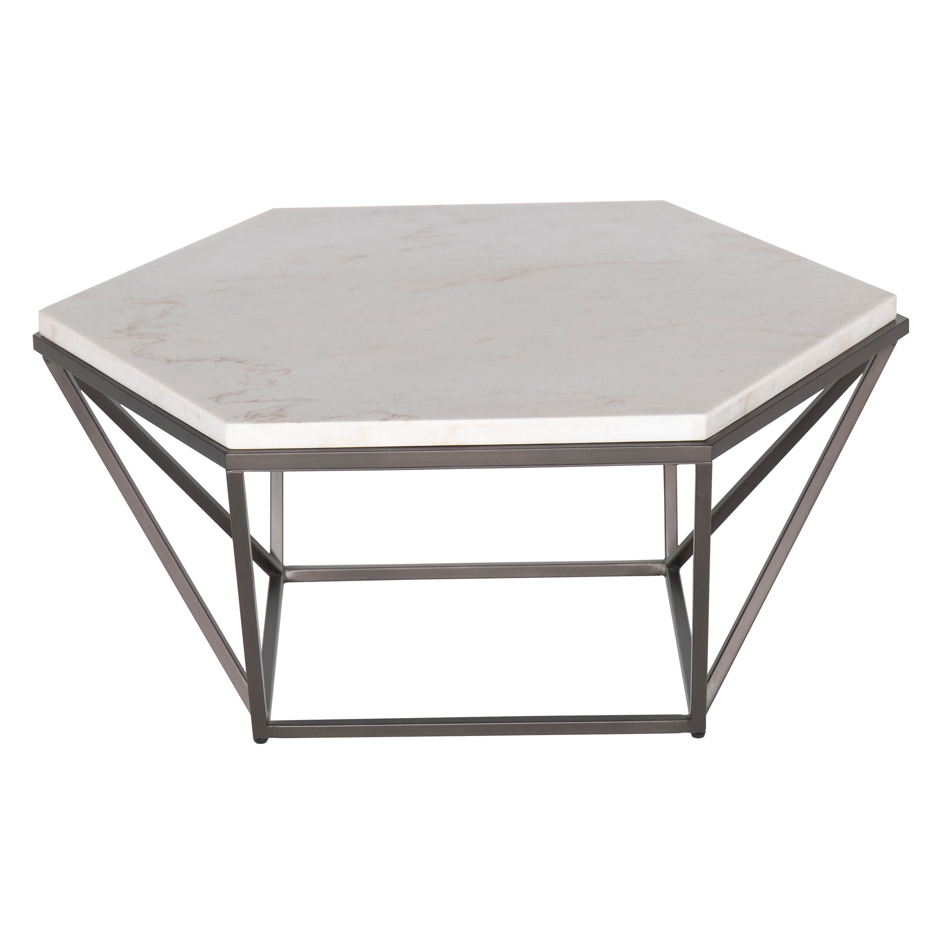 Steve Silver CV200C Corvus White Faux marble Casual Coffee Table with Storage