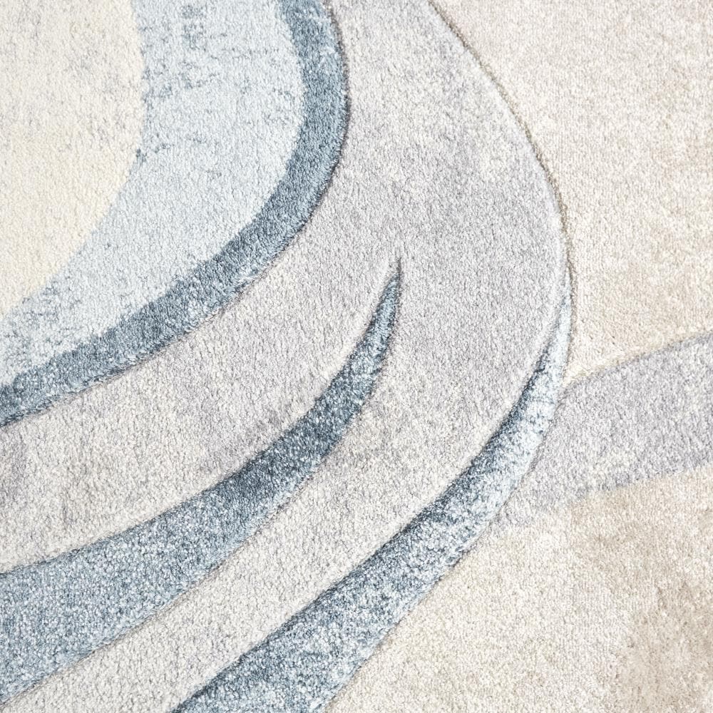 Tribeca Blue and Gray Abstract Synthetic Area Rug