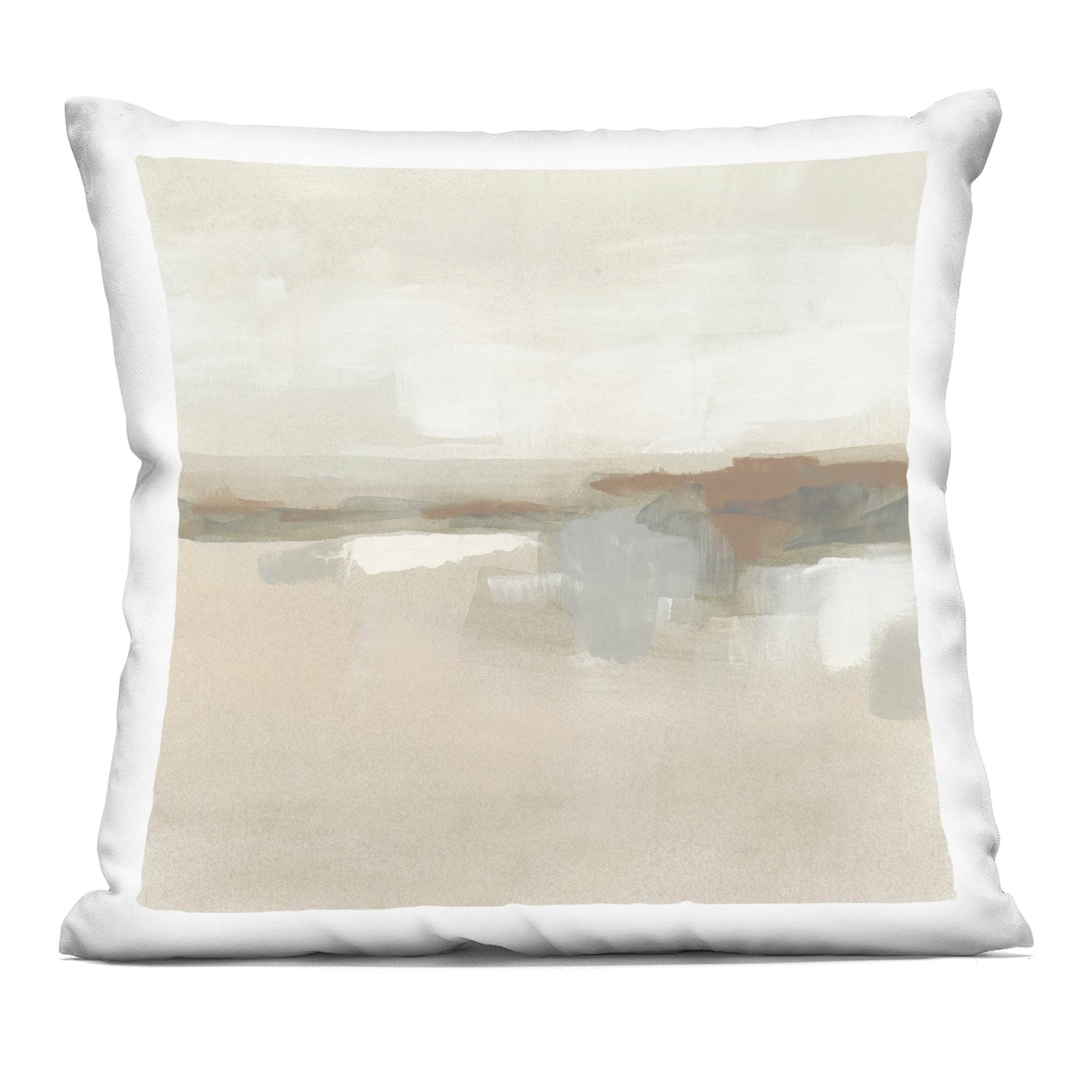 Stupell Industries PLO-848-SQW-18X18 Abstract Neutral Land Decorative Printed Pillow Design by June Erica Vess