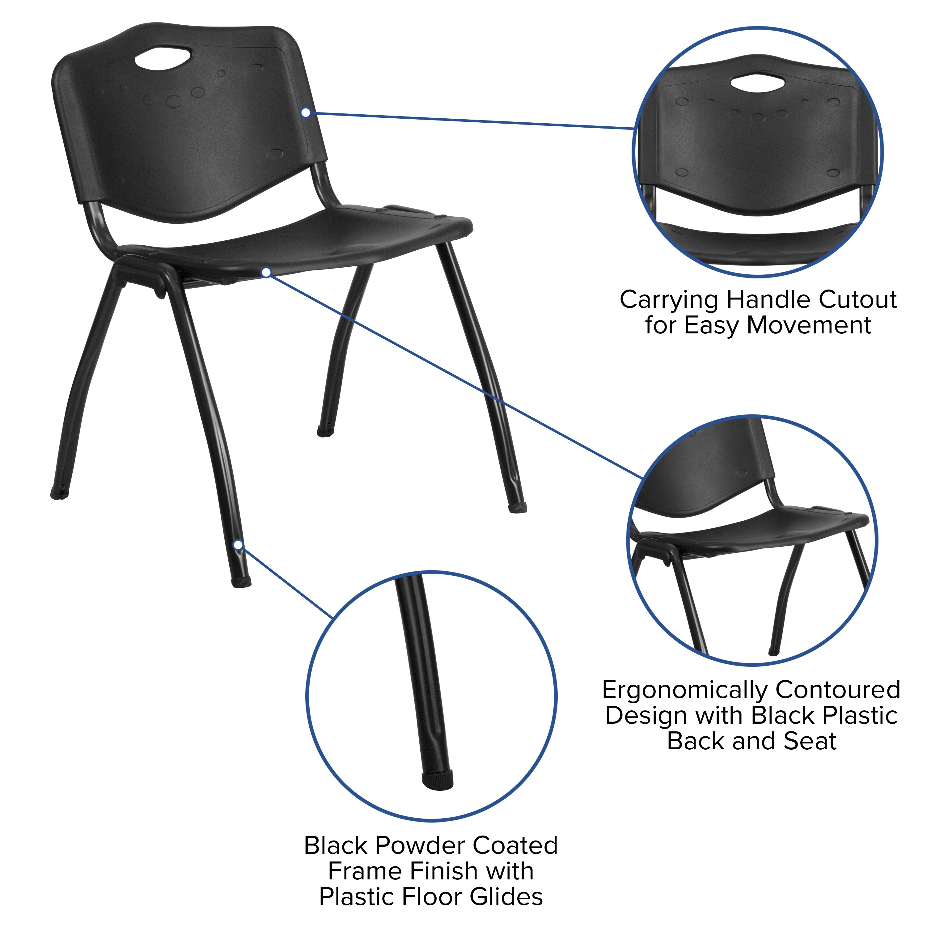 Flash Furniture Modern Black Plastic Accent Chair in the Chairs ...