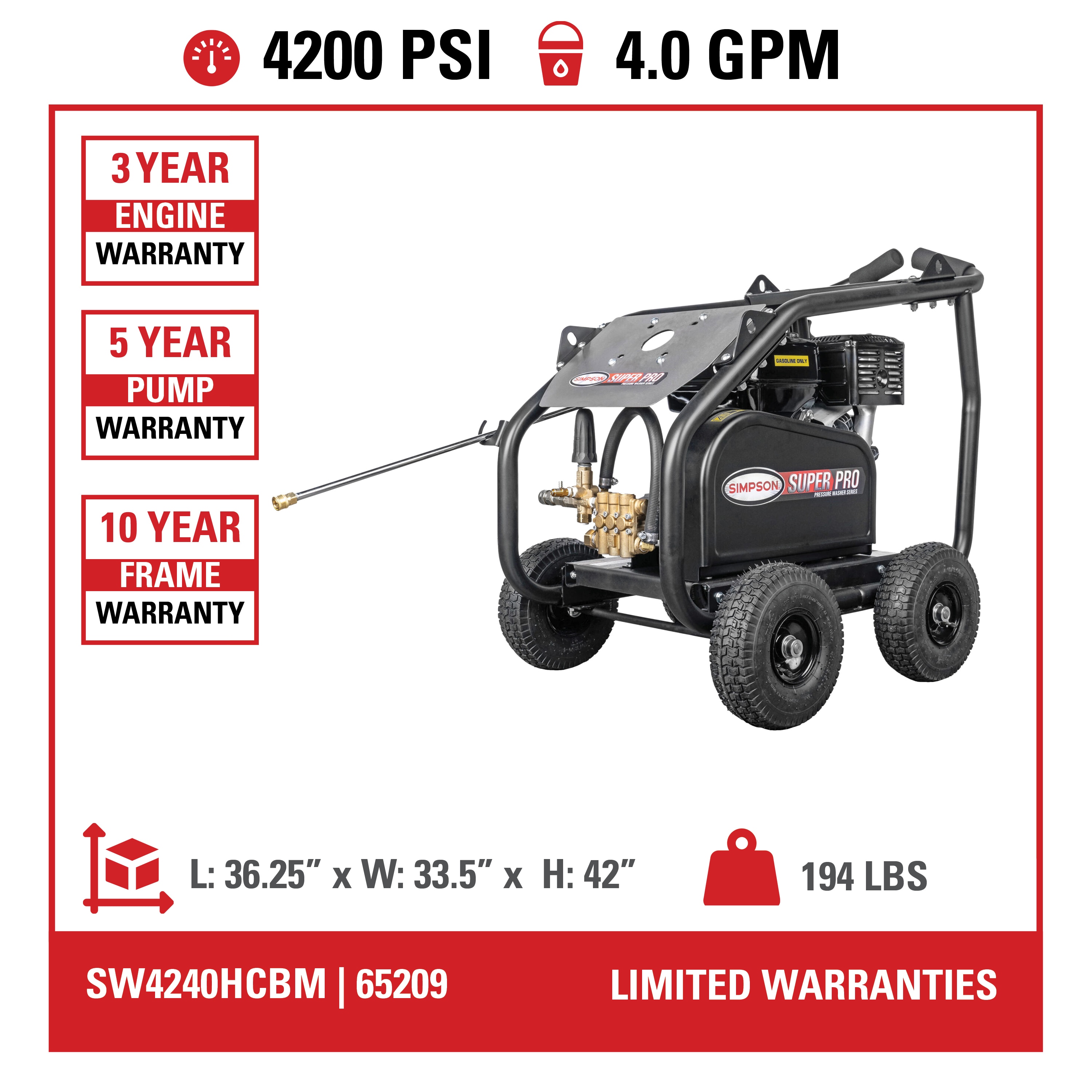 SIMPSON SW4240HCBM Gas-Pressurewashers - View #10