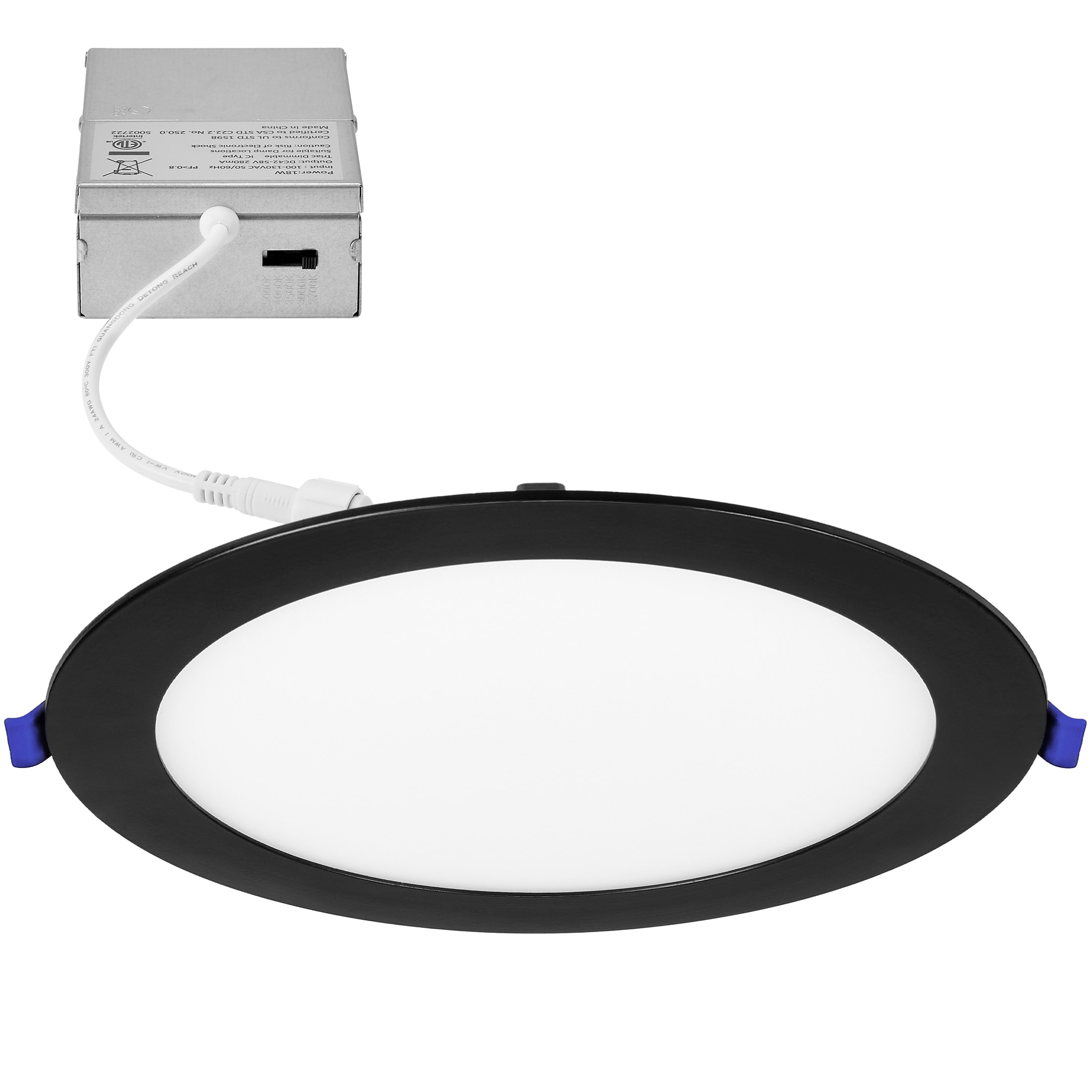 Maxxima 8 in. 5 CCT Round Recessed LED Downlight - Color Temperature  Selectable 2700K/3000K/3500K/4000K/5000K, 1600 Lumens, Slim Round Flat  Panel