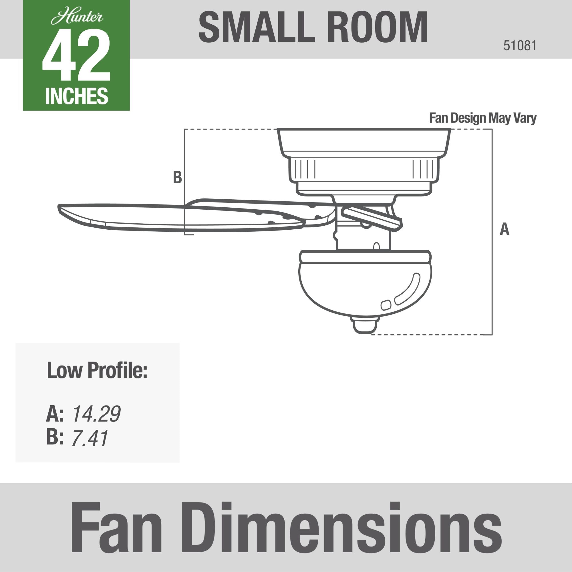 42" Bronze Low Profile Ceiling Fan with LED Light and Remote