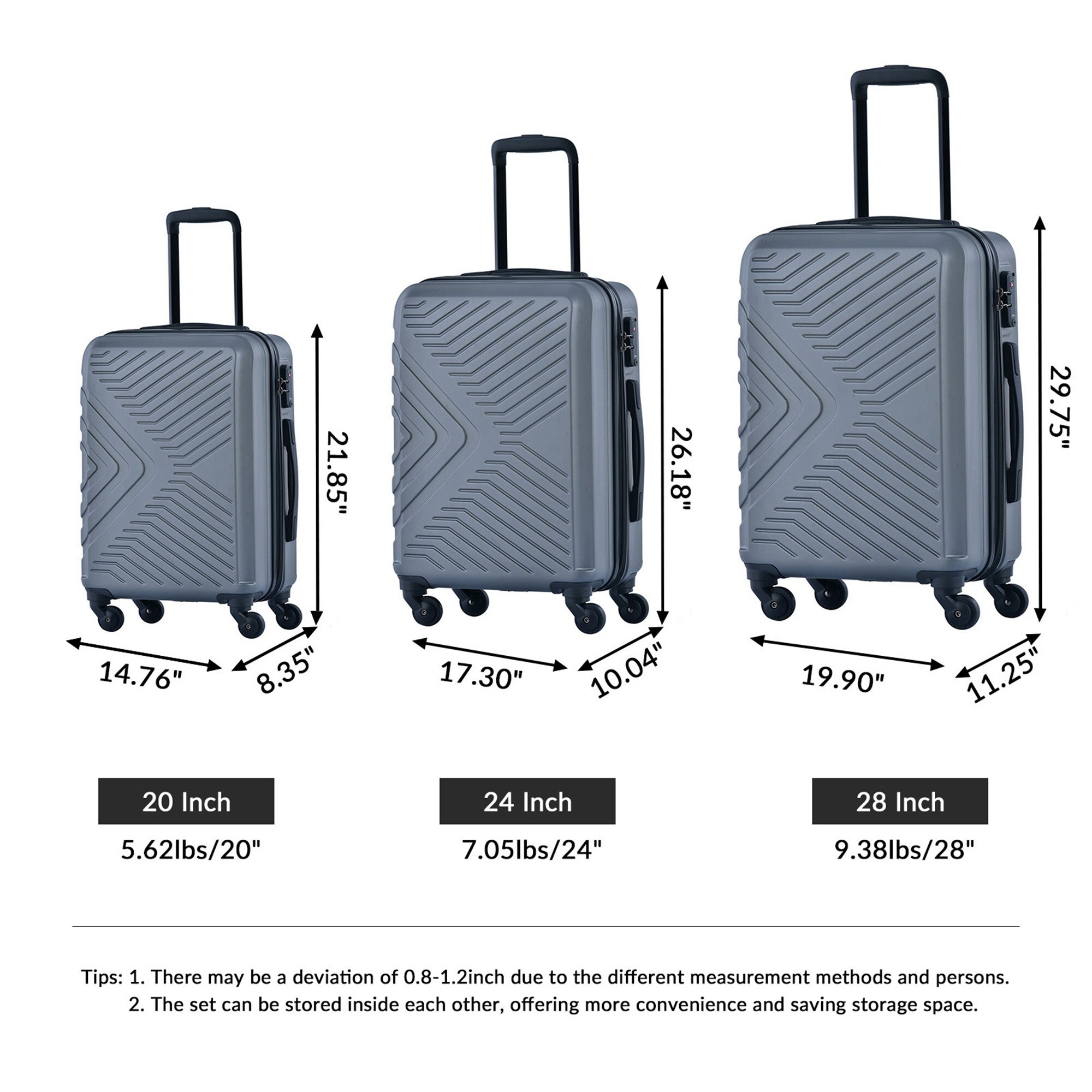 SINOFURN SYD9400018GY Luggage-And-Luggage-Sets - View #7