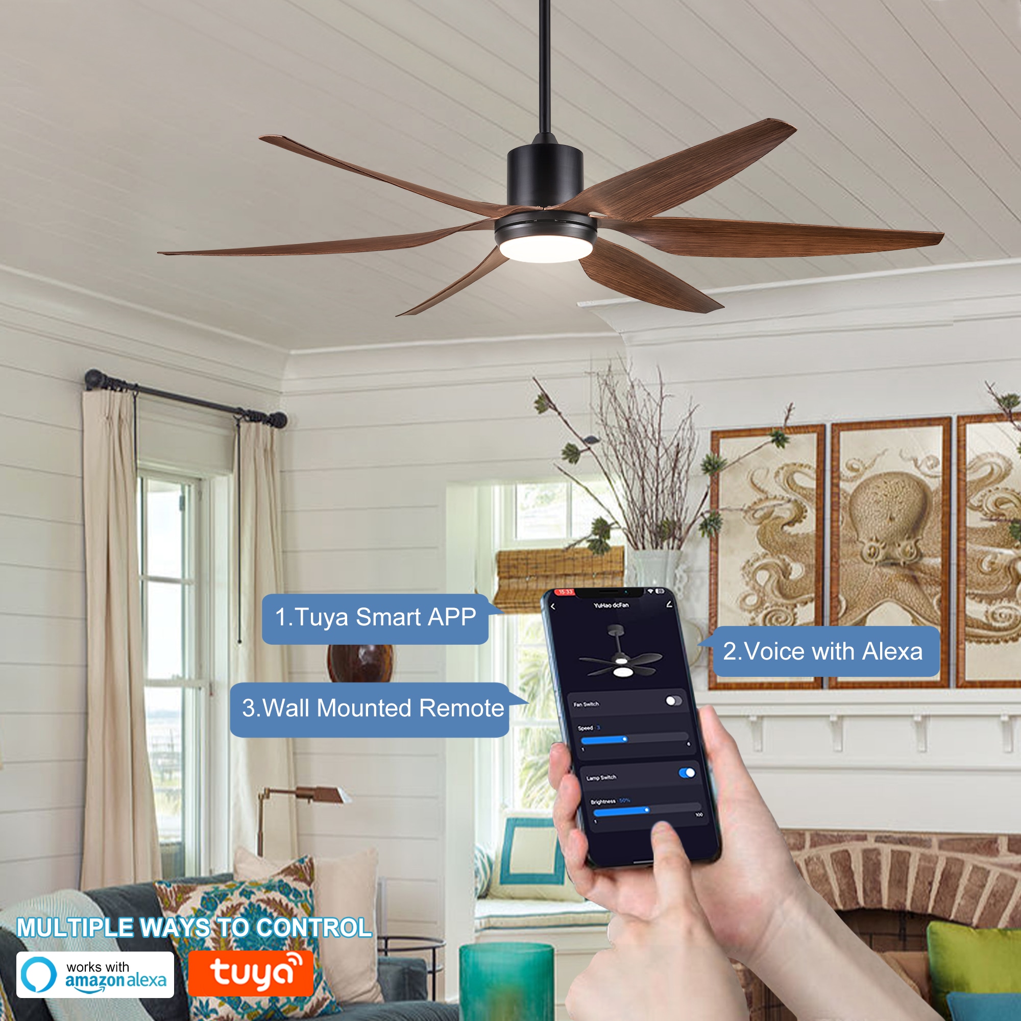 WELLFOR GYH52-1044-5WH Ceiling-Fans - View #4
