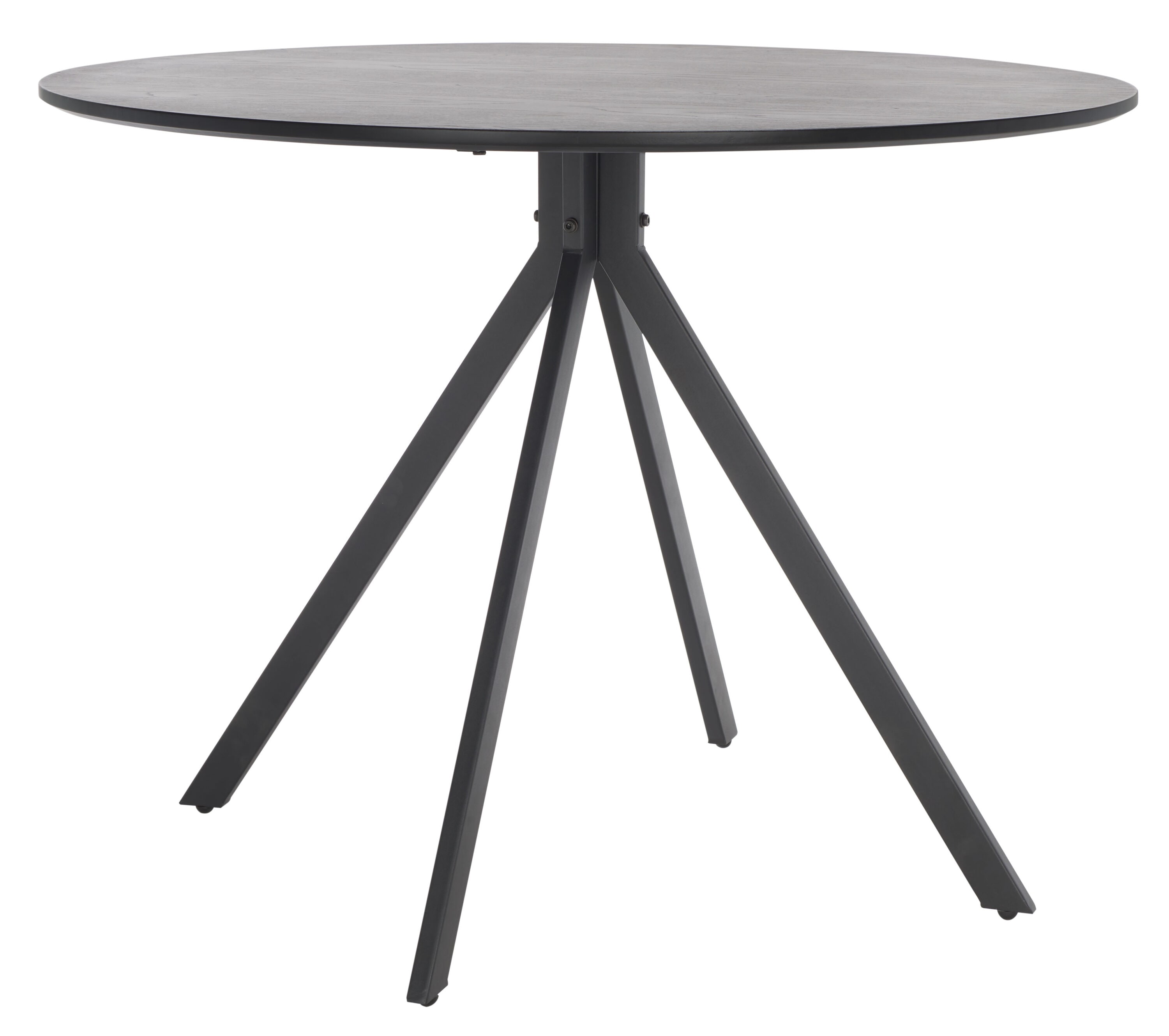 Skyden Black Round Wood and Metal Dining Table