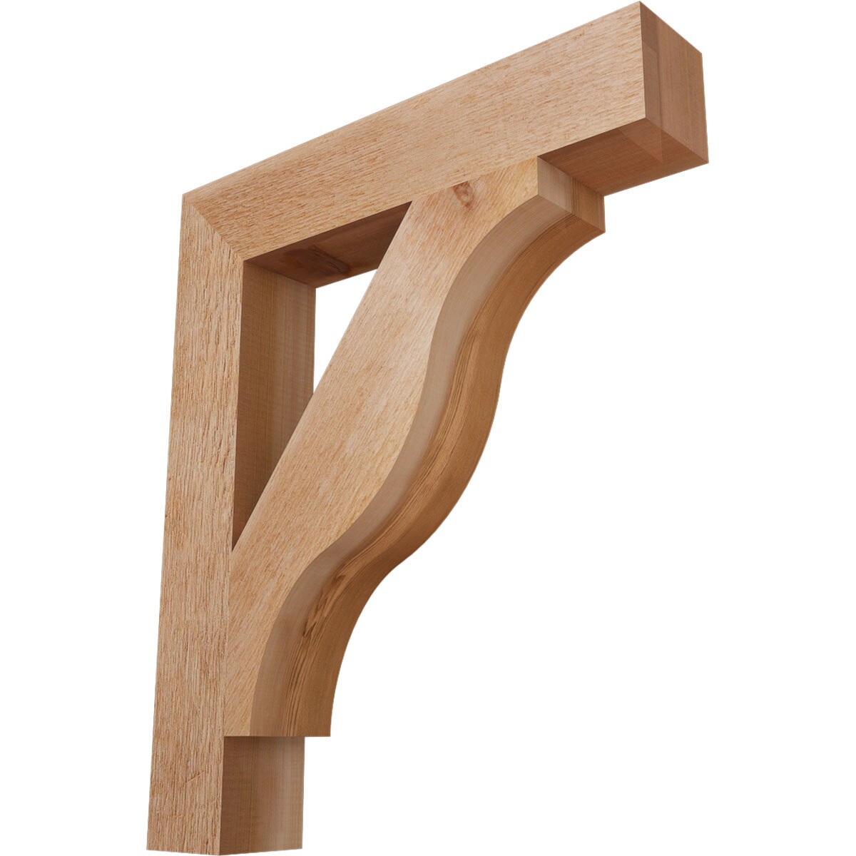 Ekena Millwork BKT04X22X26FST05RWR Funston Block Rough Sawn 4-in x 22-in x 26-in Western red cedar Brown Wood Standard bracket