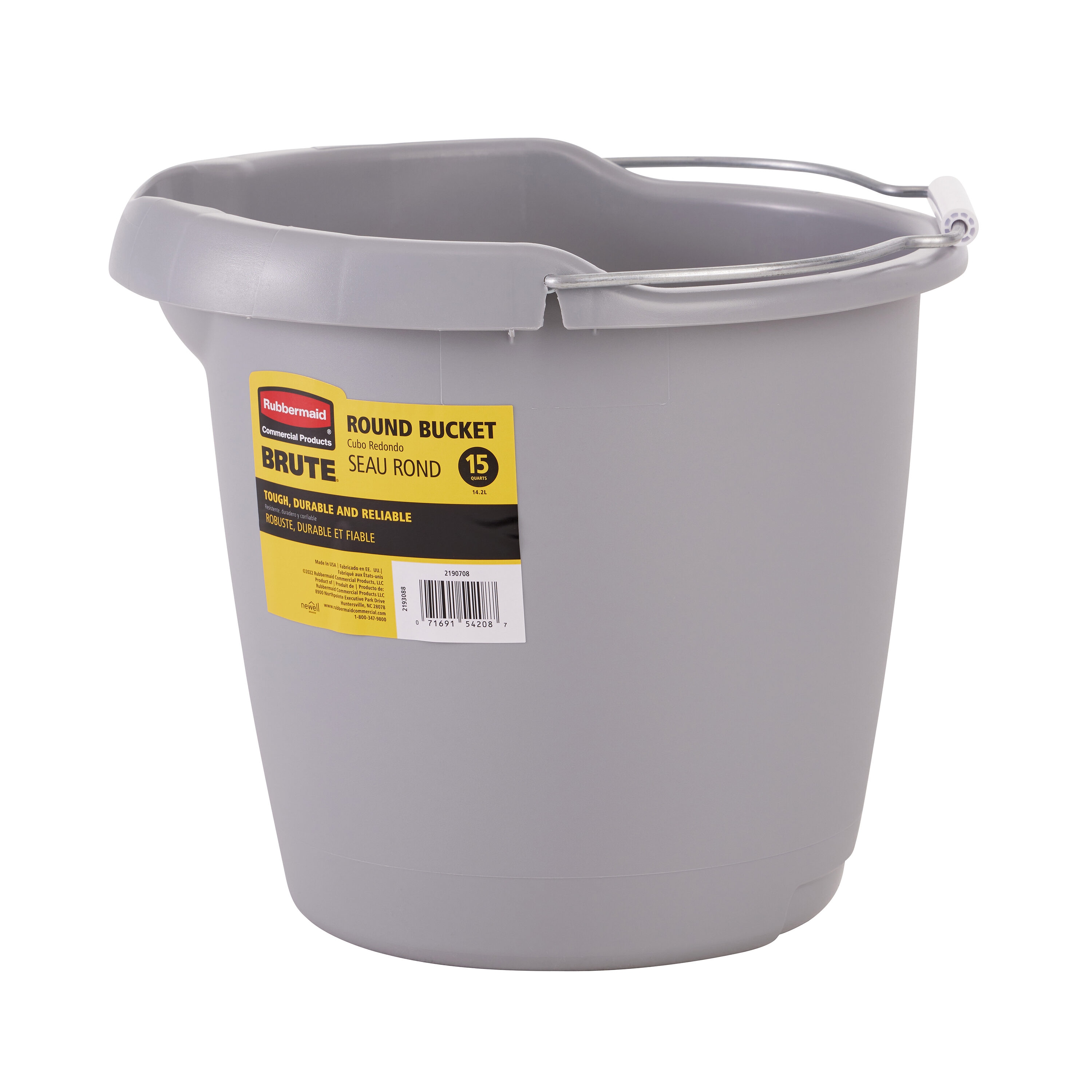 Rubbermaid Bucket With Wire Handle 15 Qt Bisque Pack 6