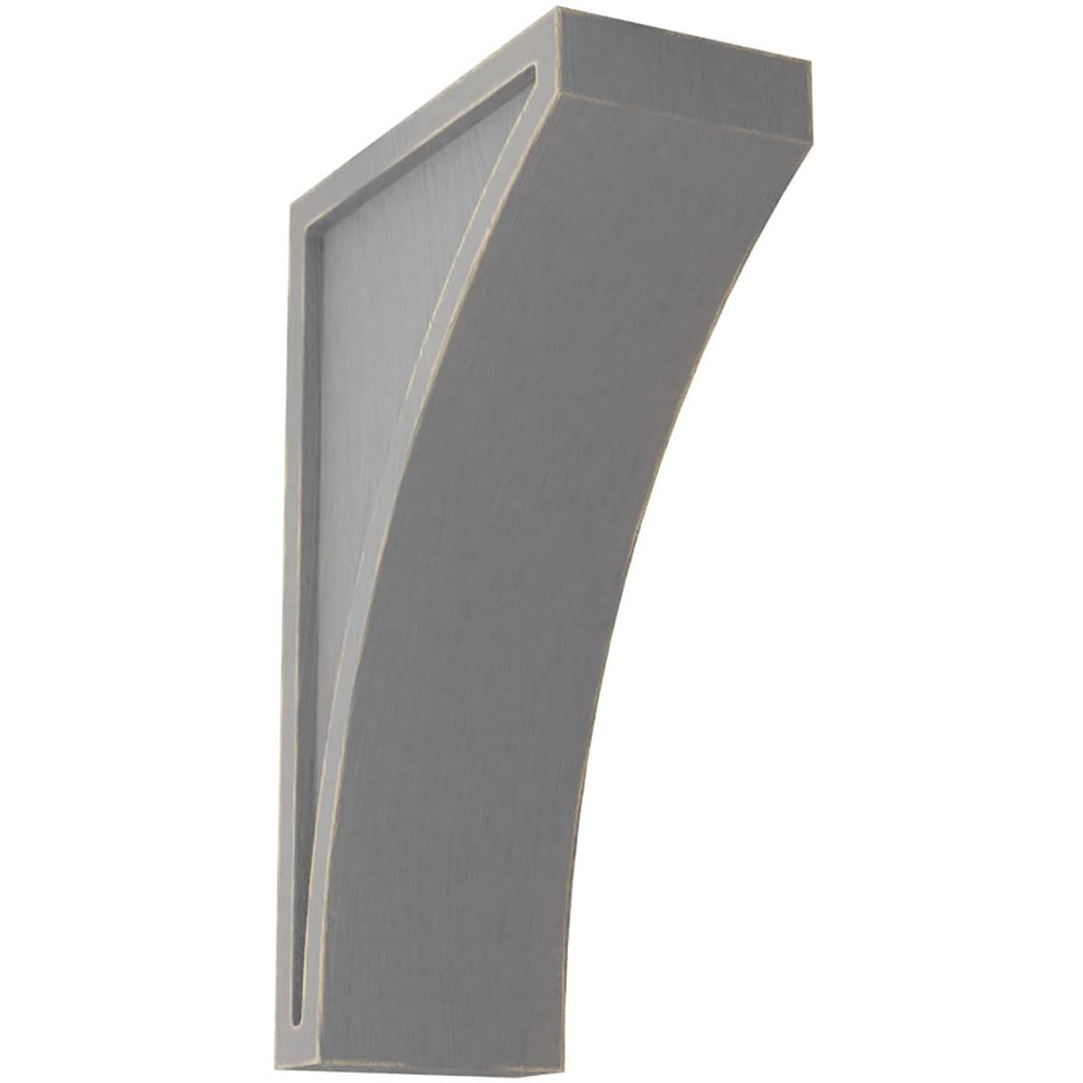 Ekena Millwork CORWD03X06X10LWPG 3-in x 6.5-in x 10-in Vintage Decor Finished Rubberwood Gray Wood Paintable/Stainable Corbel