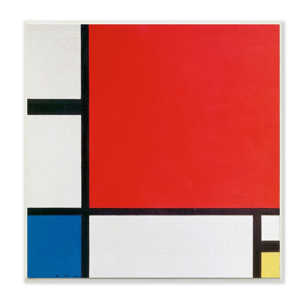 Stupell Industries Abstract Composition in Red Blue and Yellow ...