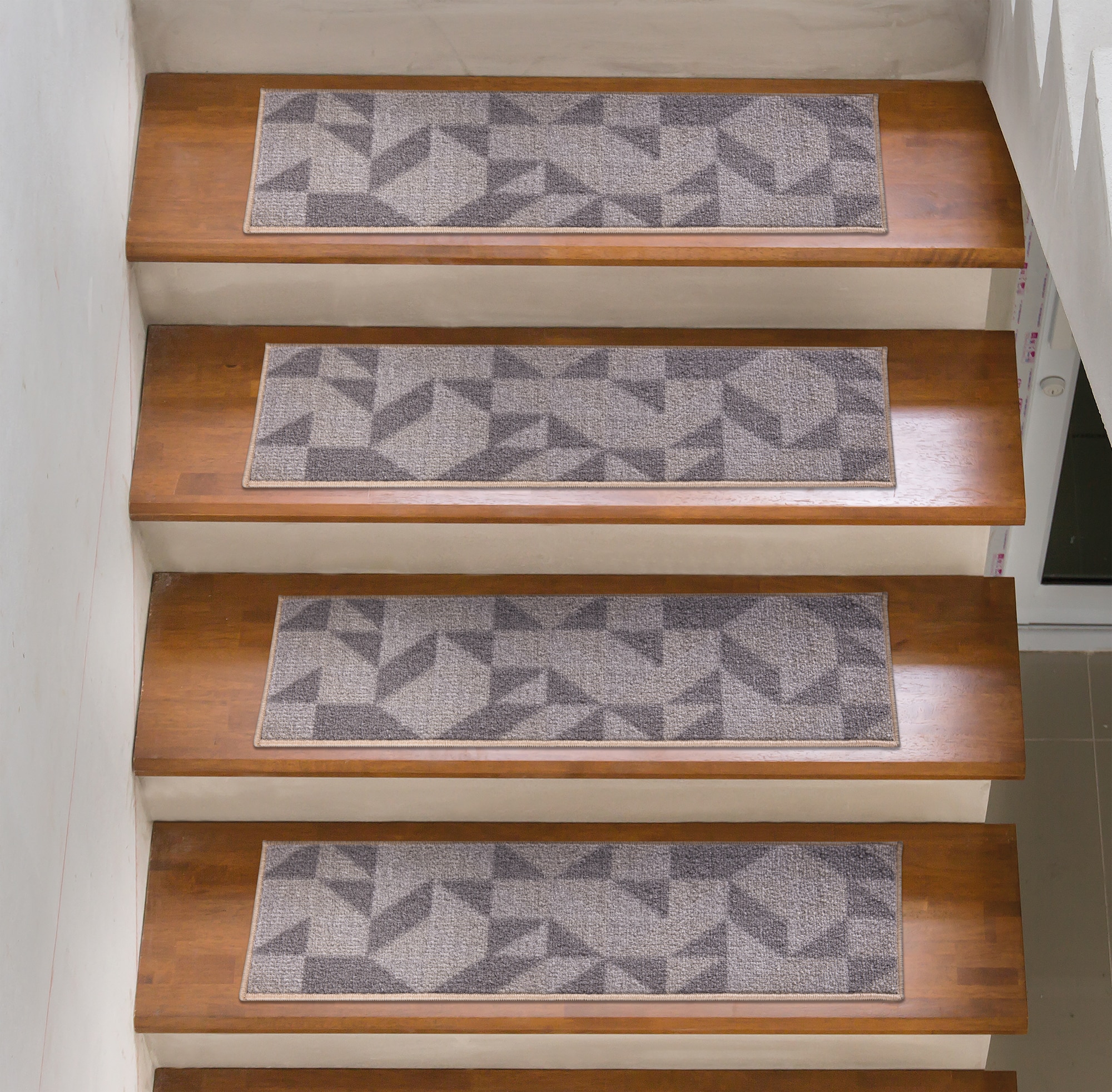 Ottomanson Classics 1-1/3 x 2 Gray Abstract Indoor Geometric Mid ...