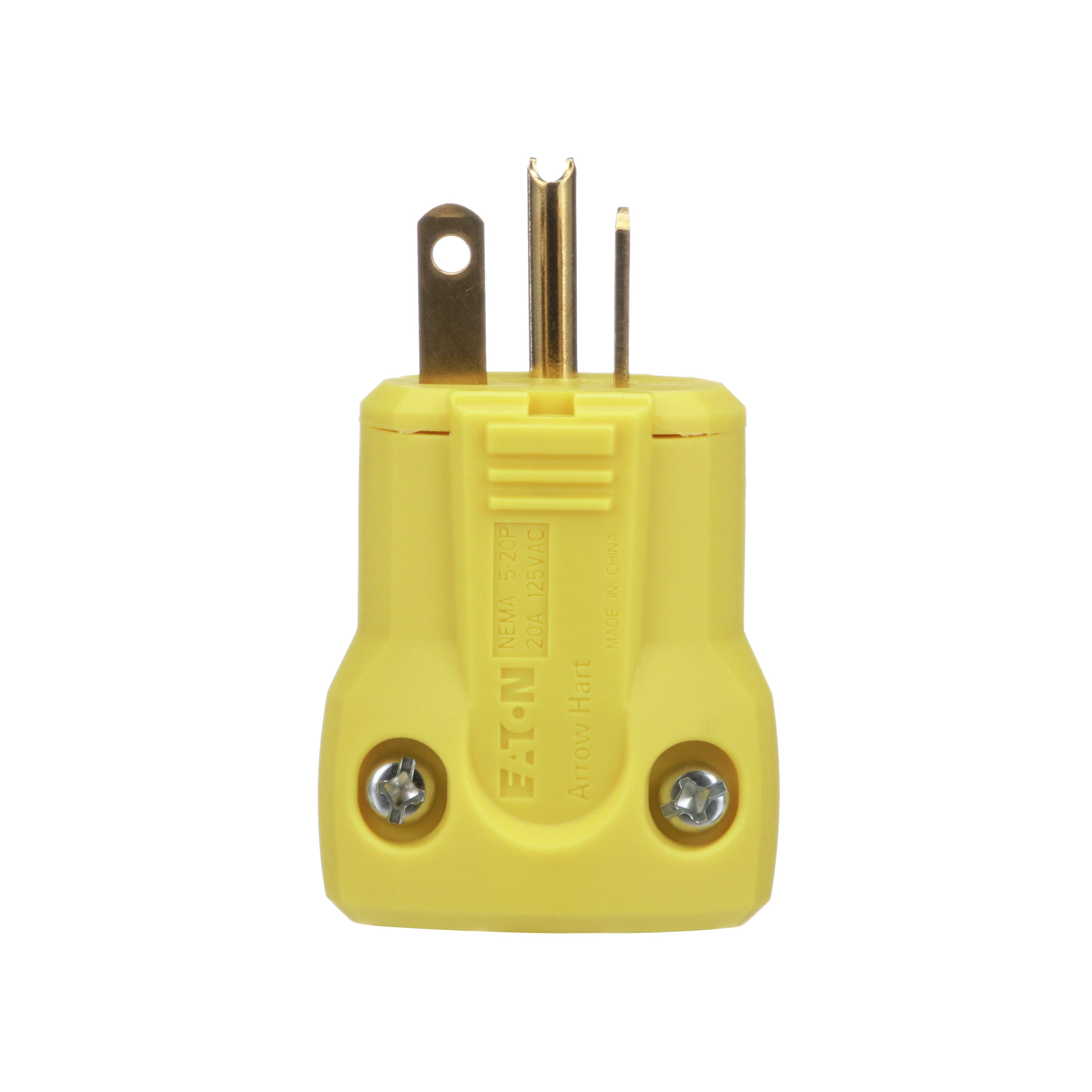 Eaton AH5364Y-F-LW Arrow Hart 20-Amp 125-Volt NEMA 5-20 3-wire Grounding Heavy-duty Straight Plug, Yellow
