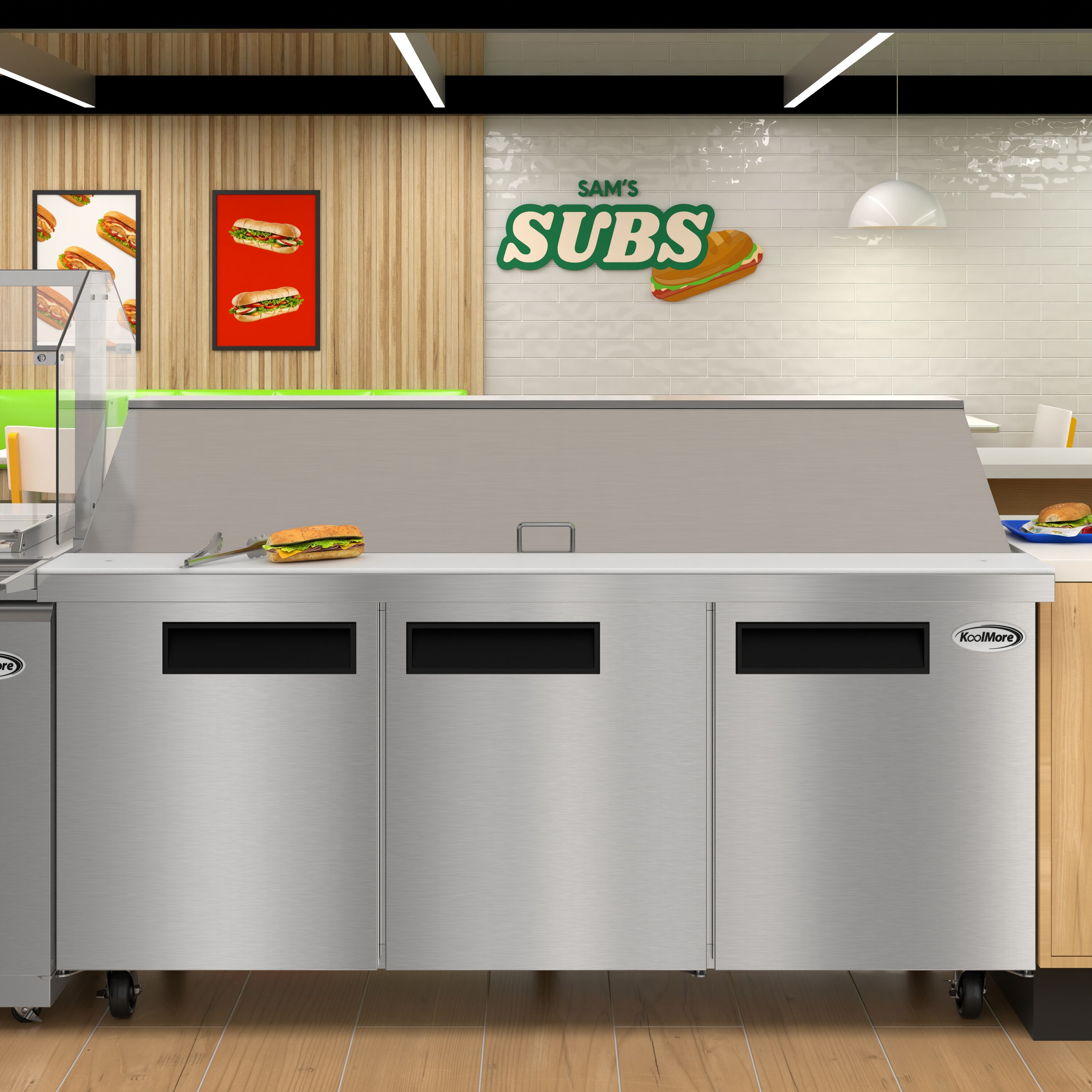 KoolMore LOW-KM-MPTR70-3D Refrig-Prep-Tables - View #2