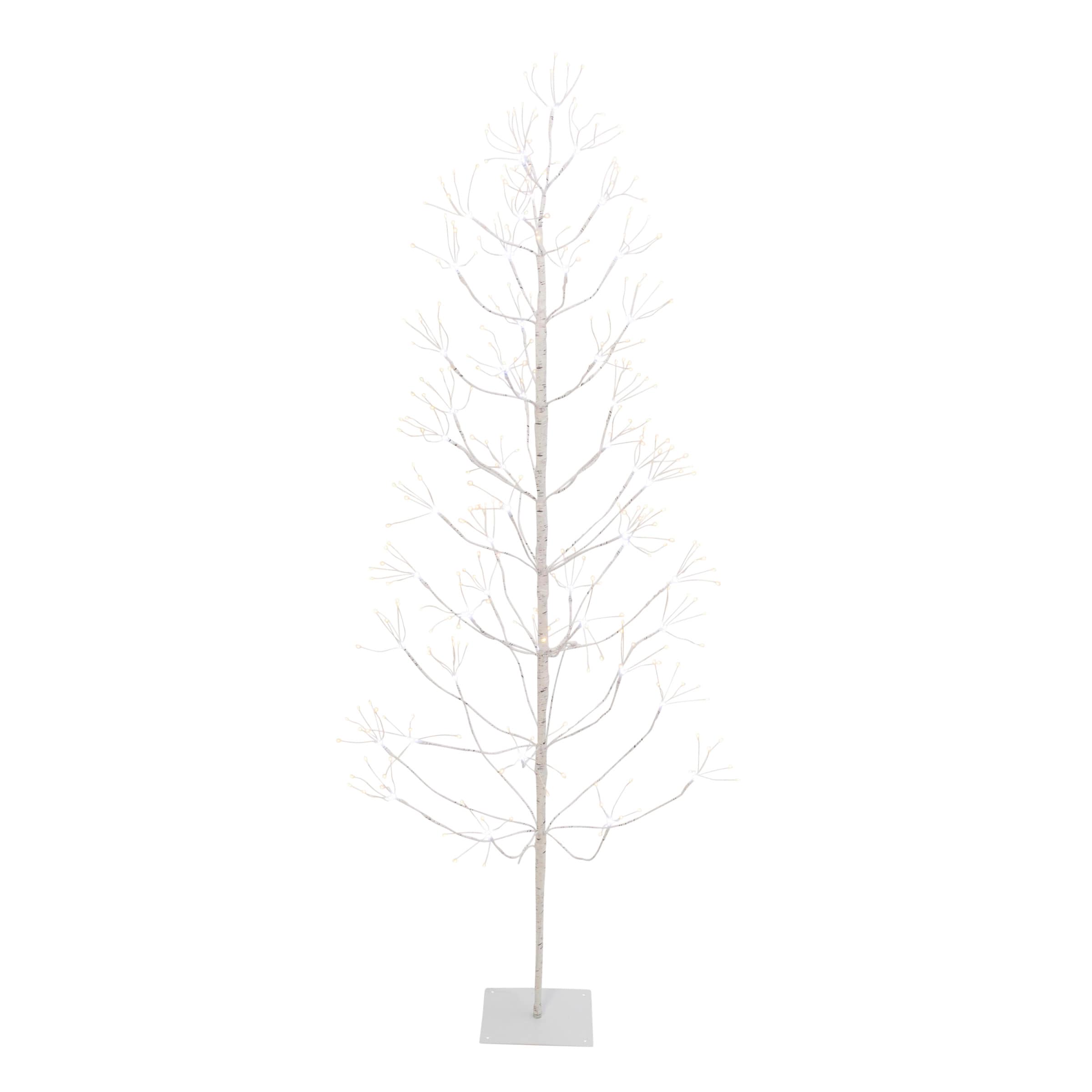 Medium 6'H Indoor/Outdoor Birch Tree with 256 White and Multicolor Lights