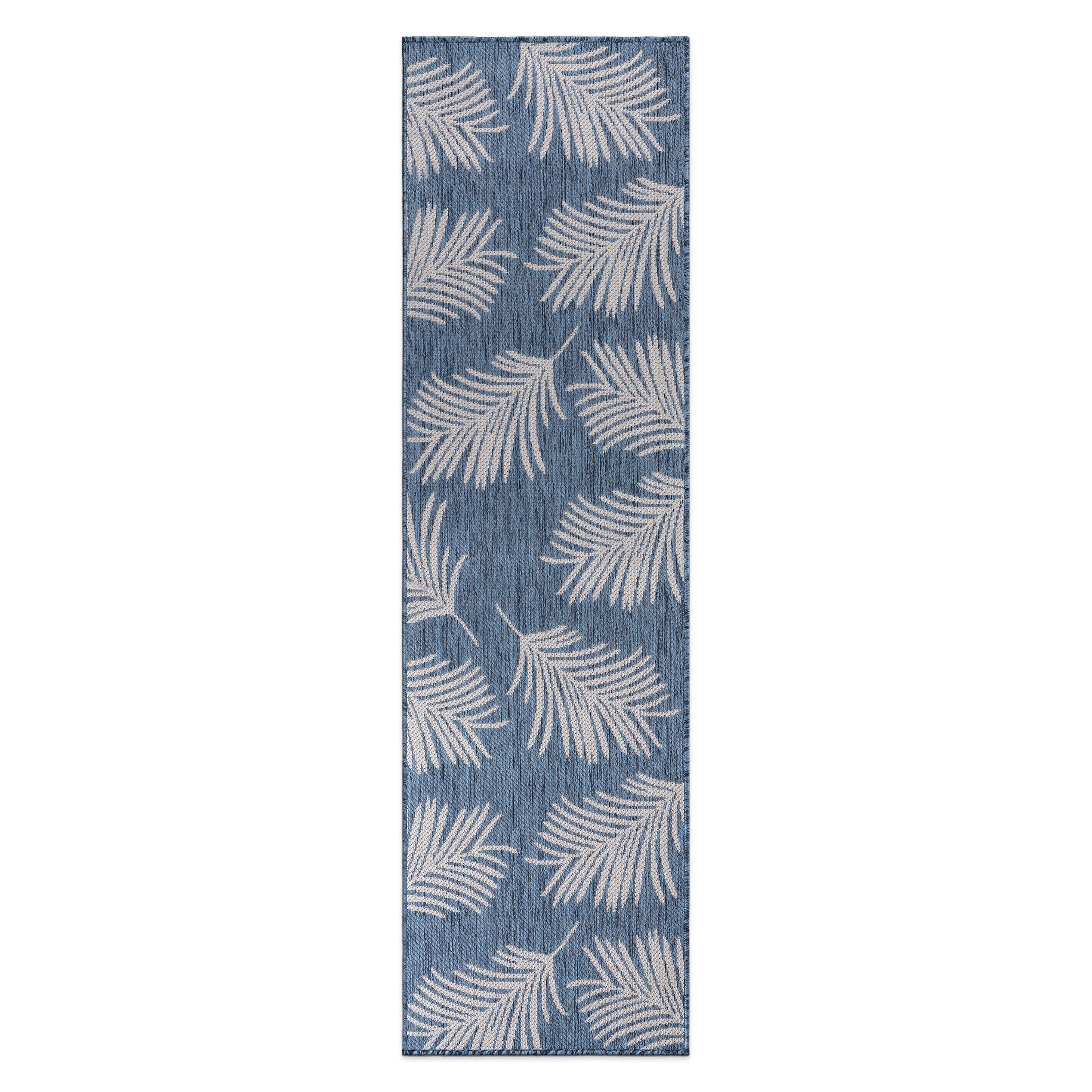 World Rug Gallery 111BLUE2X7 Summer 2 x 7 (ft) Loomed Polypropylene Blue Rectangular Indoor/Outdoor Floral/Botanical Tropical Area rug