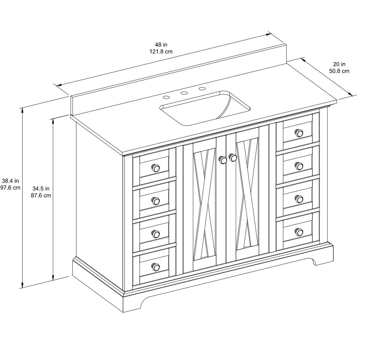 allen + roth LWSJ48VBR Bath-Vanity-Combo - View #10