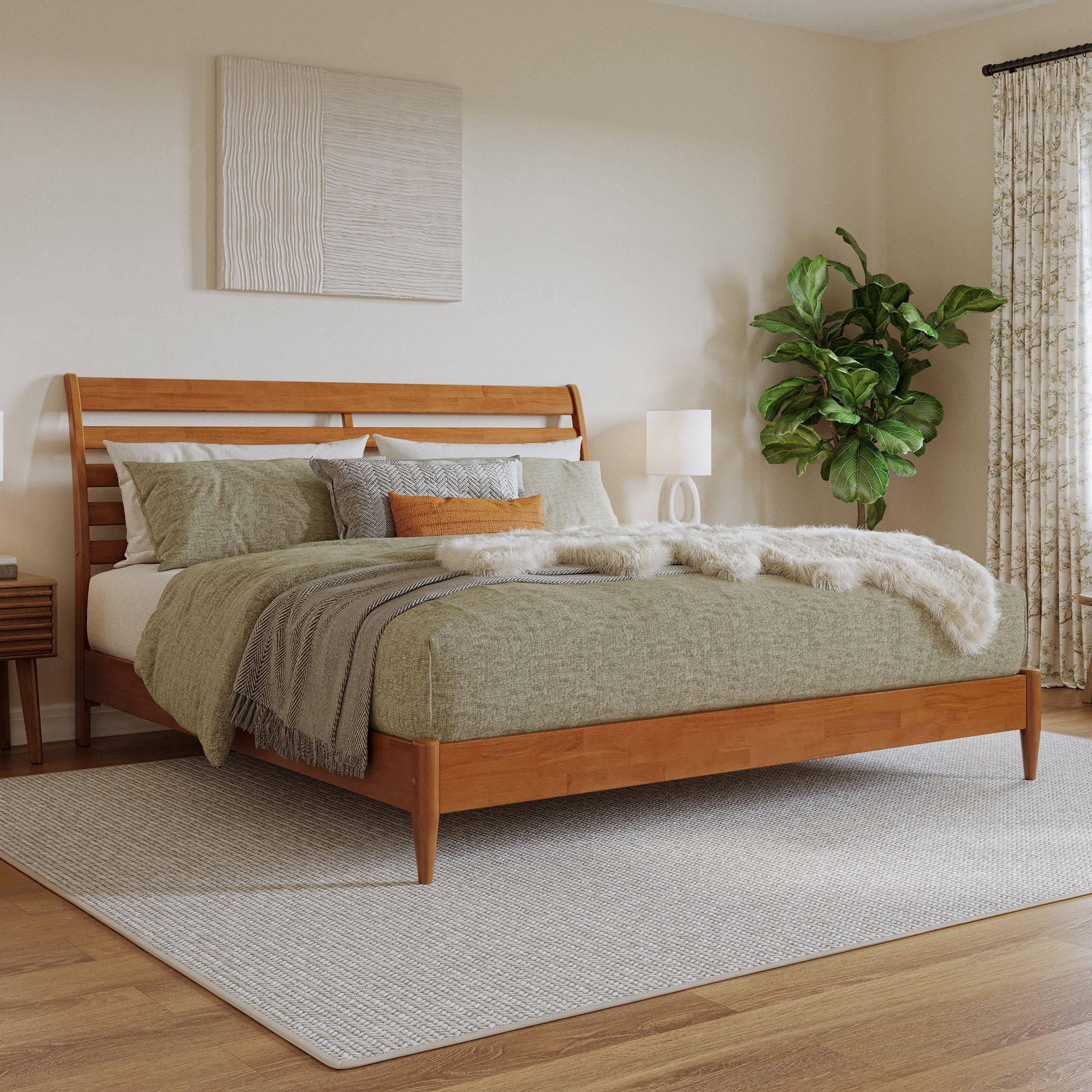 AFI AR977805T Savannah Light Toffee King Wood Low-profile Bed