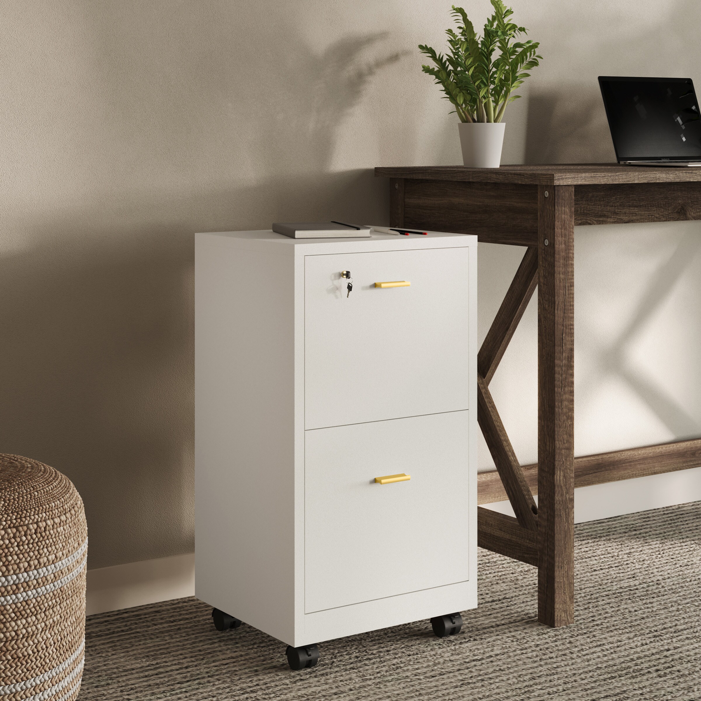 Lavish Home 80-FC-4-WHT Filing-Cabinets - View #3