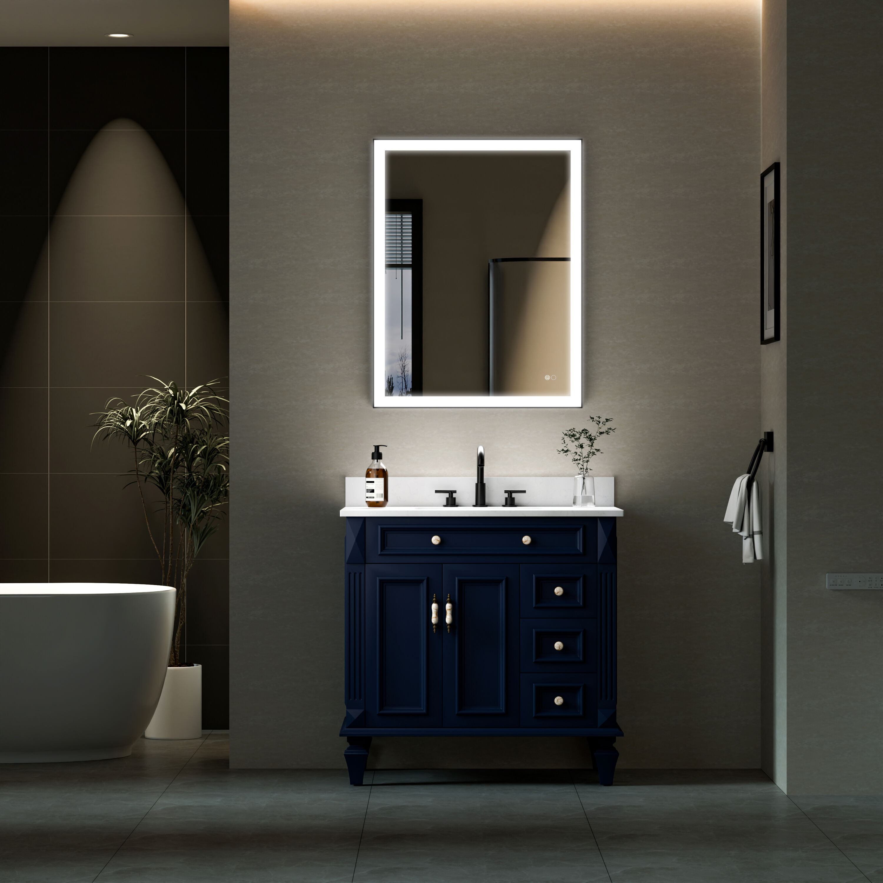 WELLFOR W5FM2836MB Framed-Bath-Mirrors - View #4