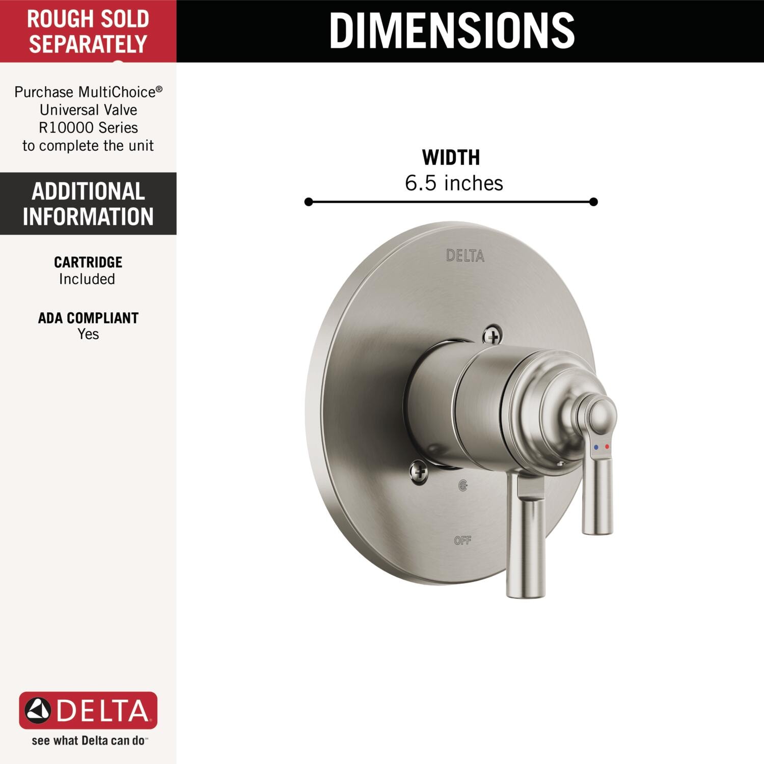 Delta T17035-SS Bath-Shower-Facc - View #2