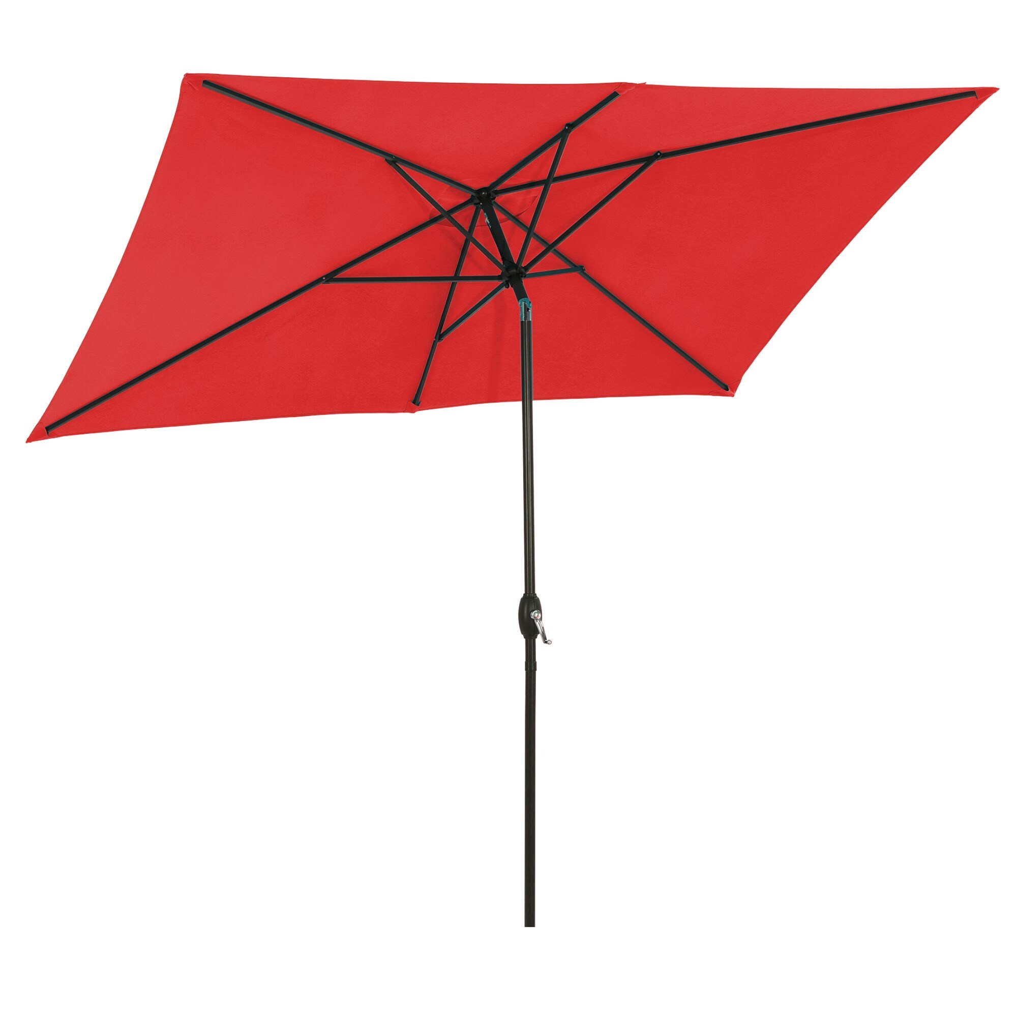 Mondawe 21300RDR-SM 10-ft Aluminum Red Push-button Tilt Market Patio Umbrella