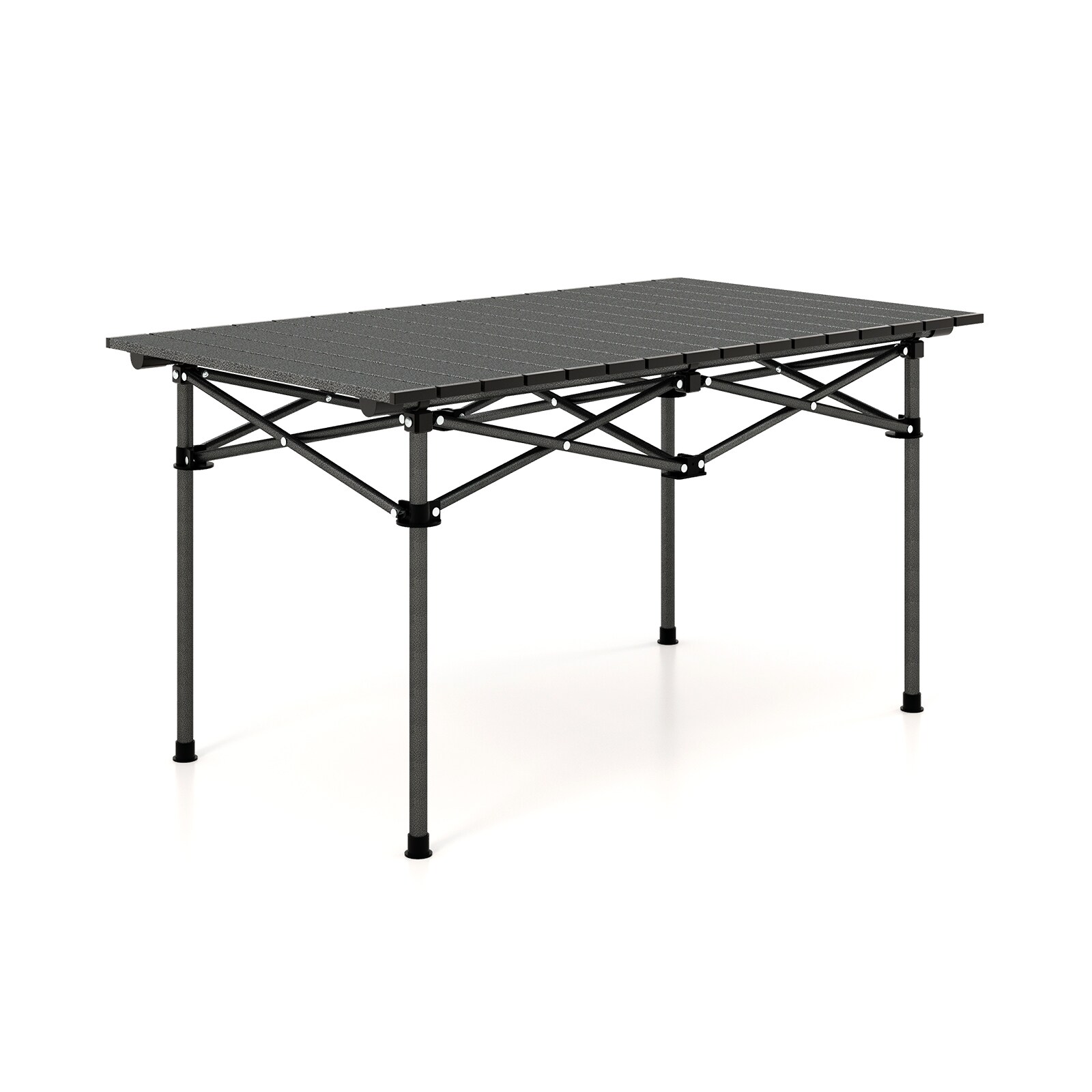 YERIVA 22-in Black Extruded aluminum Rectangle Folding Picnic Table